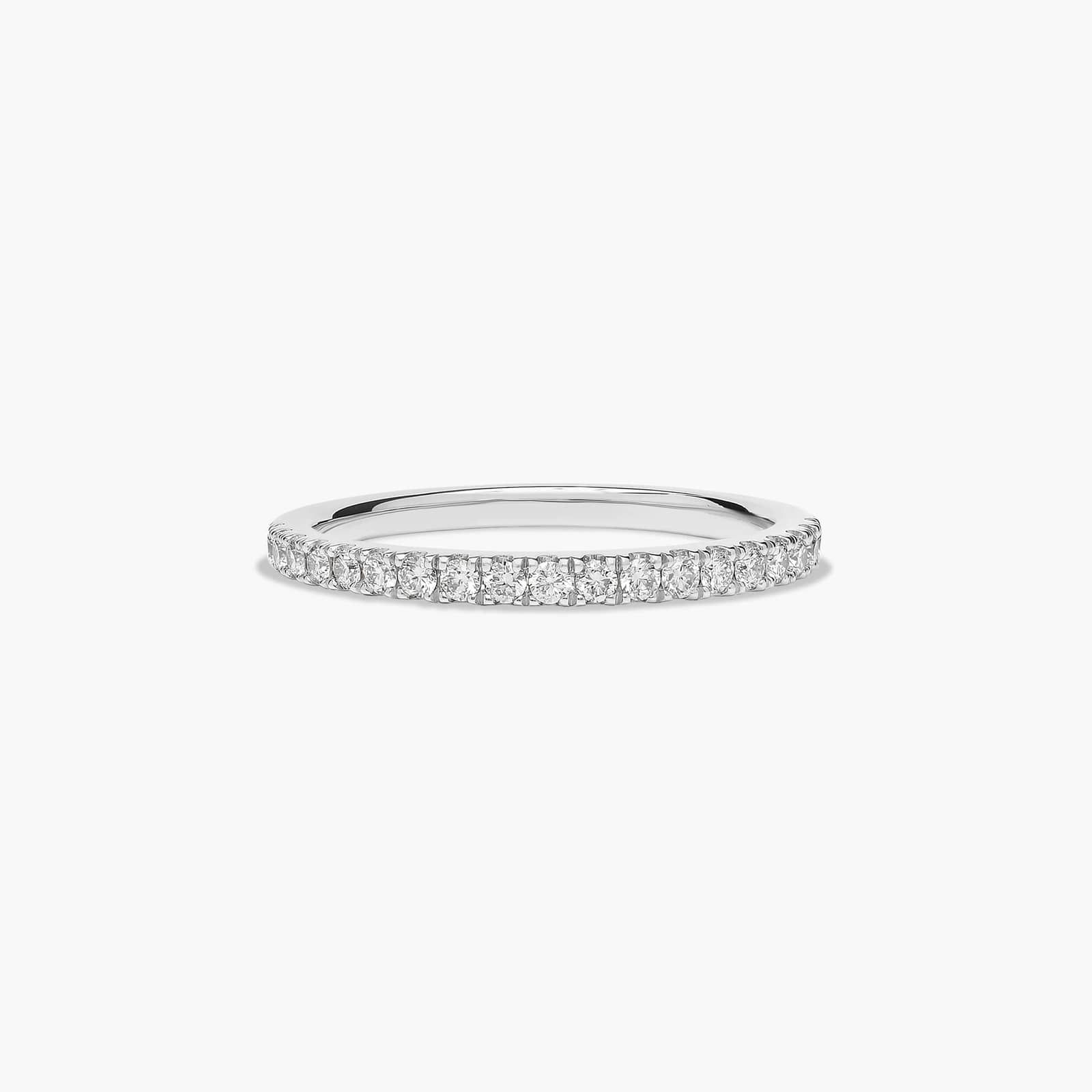 Pavé Diamond Wedding Ring In 18K White Gold (1.50mm)