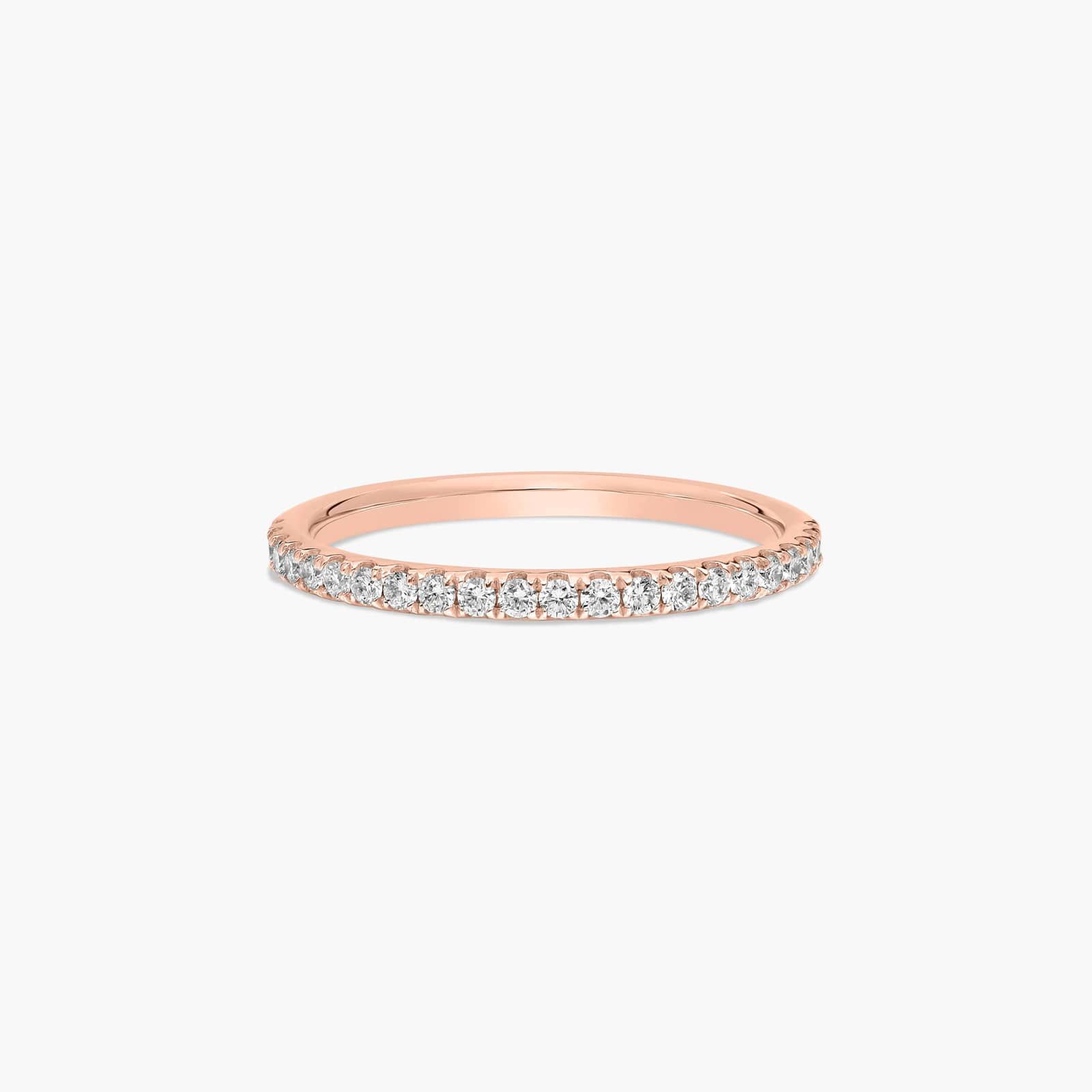 Pavé Diamond Wedding Ring In 14K Rose Gold (1.50mm)