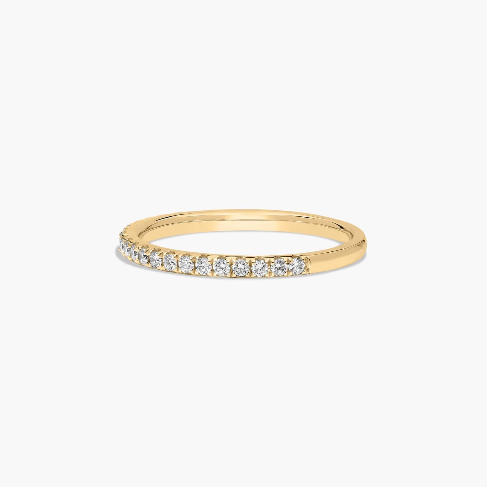 Pavé Diamond Wedding Ring In 18K Yellow Gold (1.50mm)
