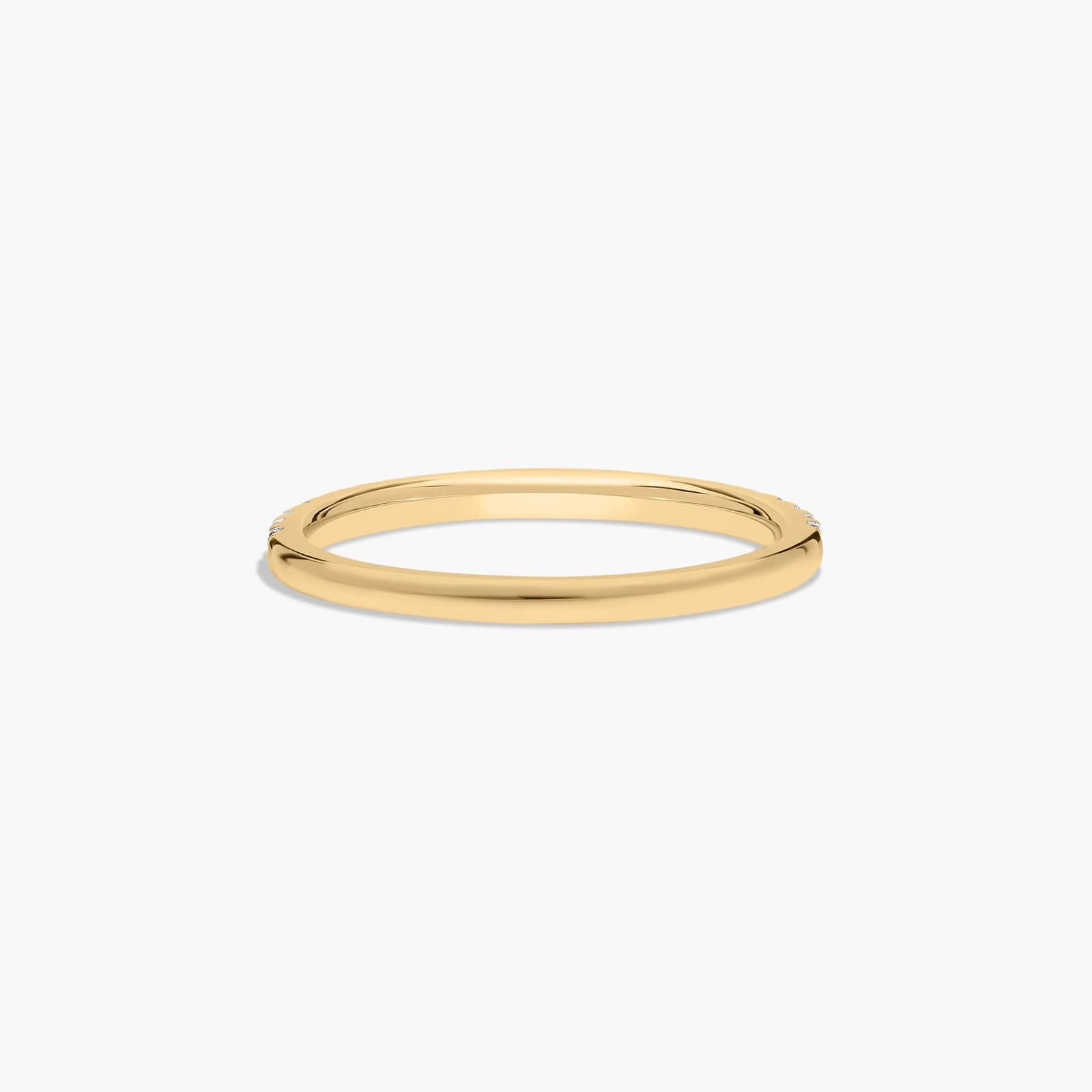 Pavé Diamond Wedding Ring In 18K Yellow Gold (1.50mm)