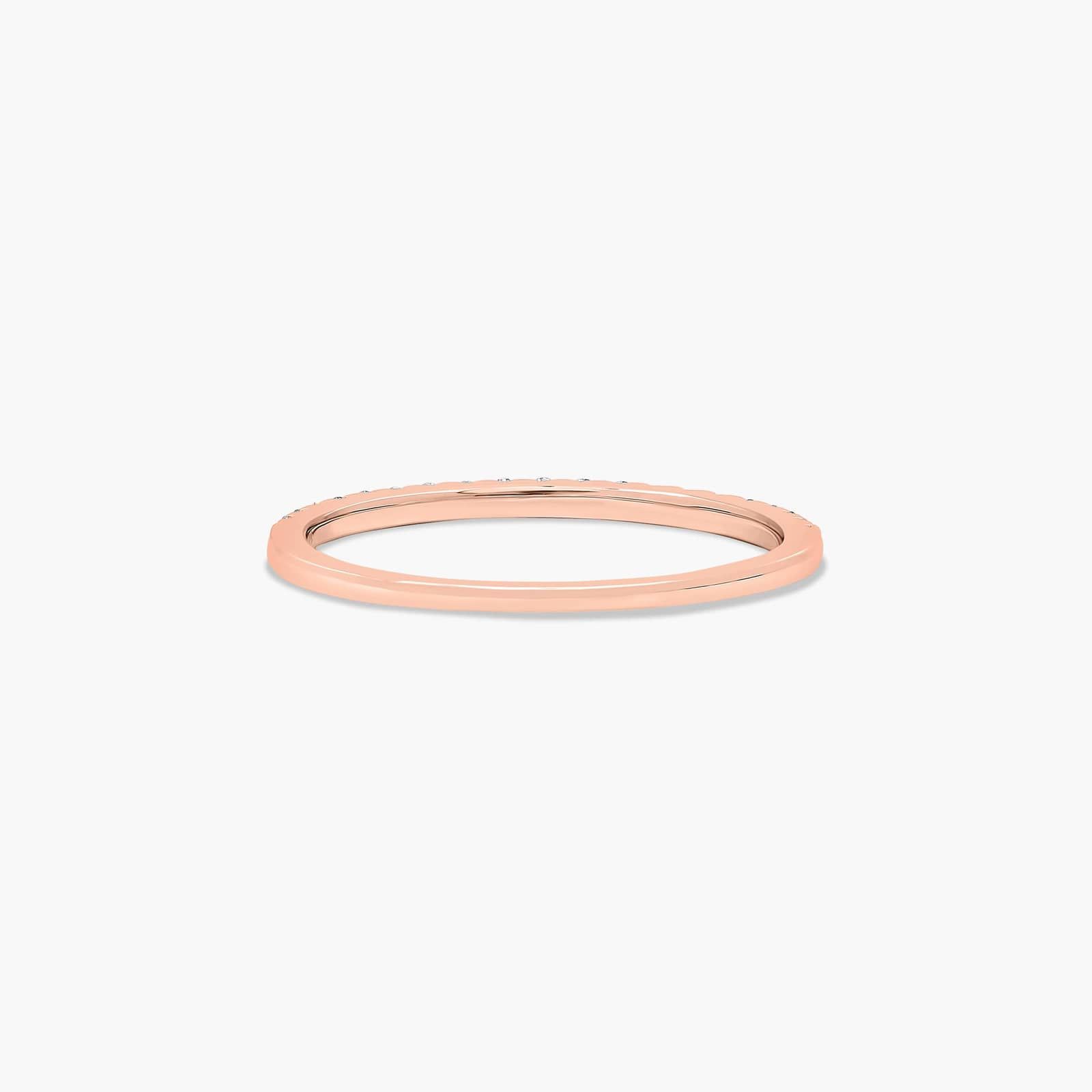 Petite Pavé Diamond Wedding Ring In 14K Rose Gold (1.20mm)