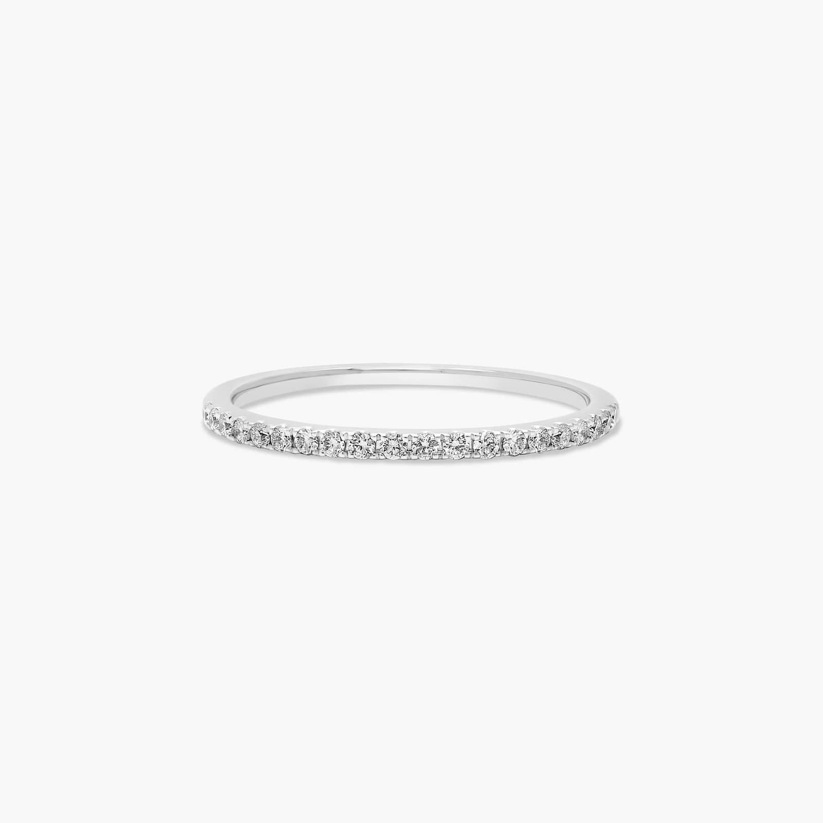 Petite Pavé Diamond Wedding Ring In 14K White Gold (1.20mm)