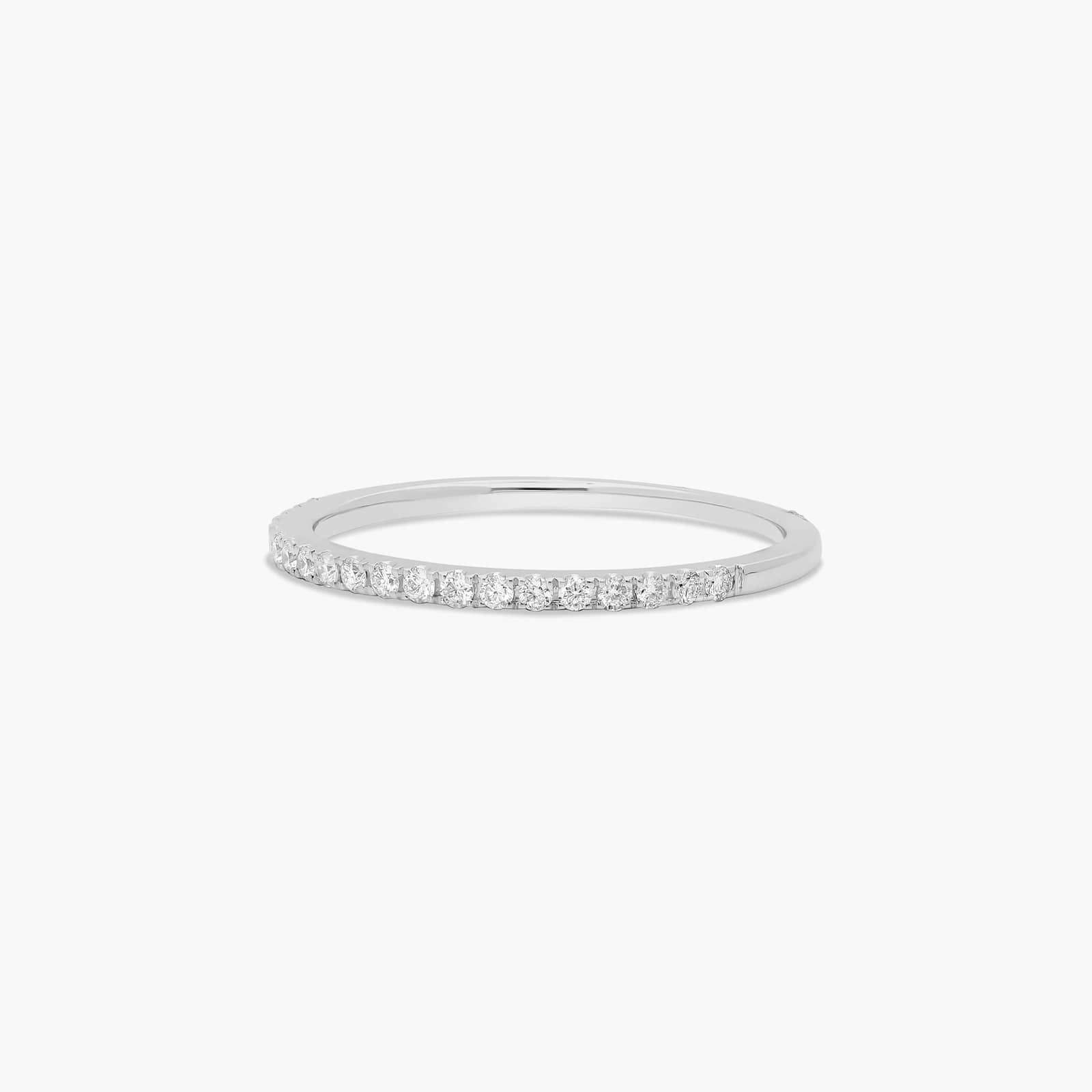 Petite Pavé Diamond Wedding Ring In 14K White Gold (1.20mm)