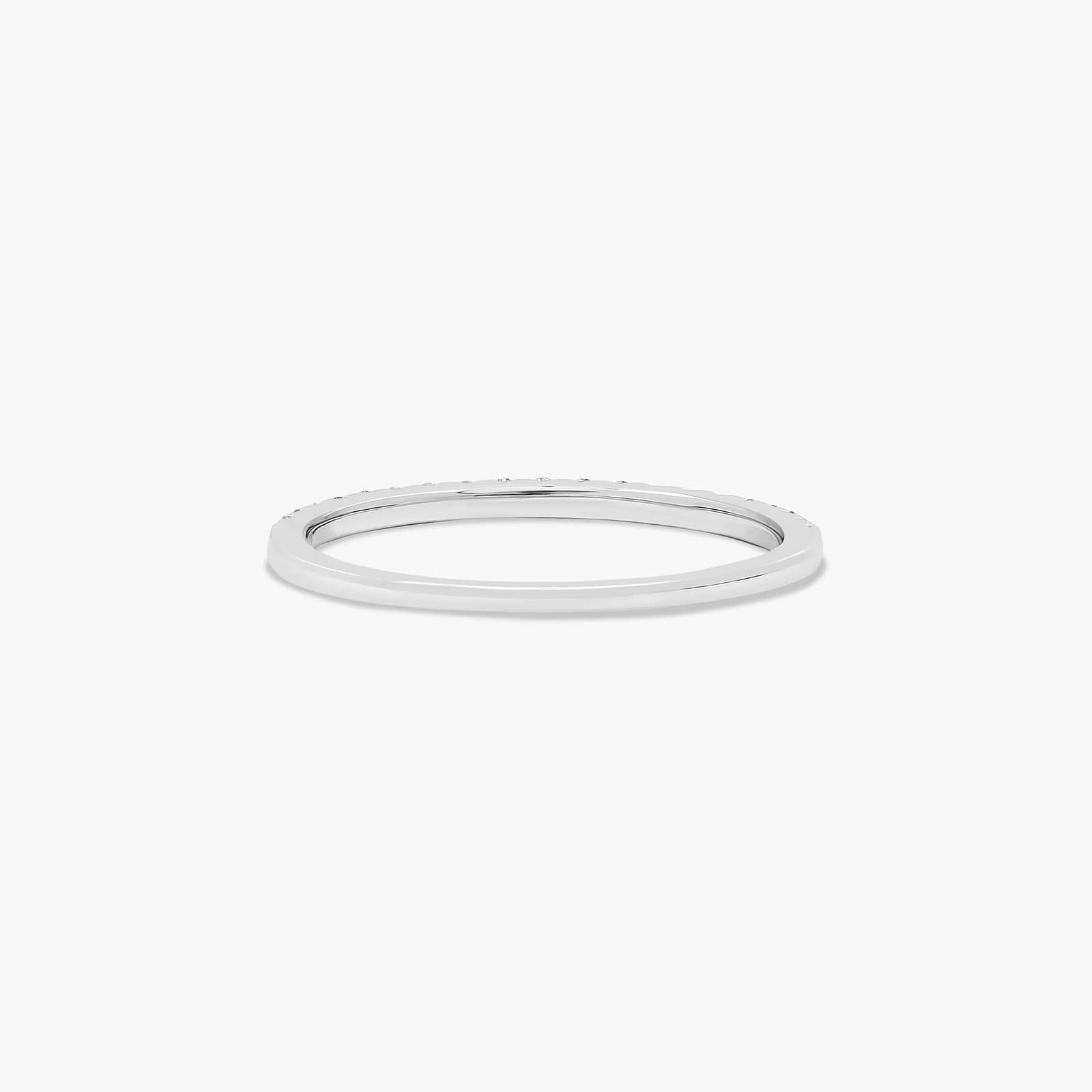 Petite Pavé Diamond Wedding Ring In 14K White Gold (1.20mm)