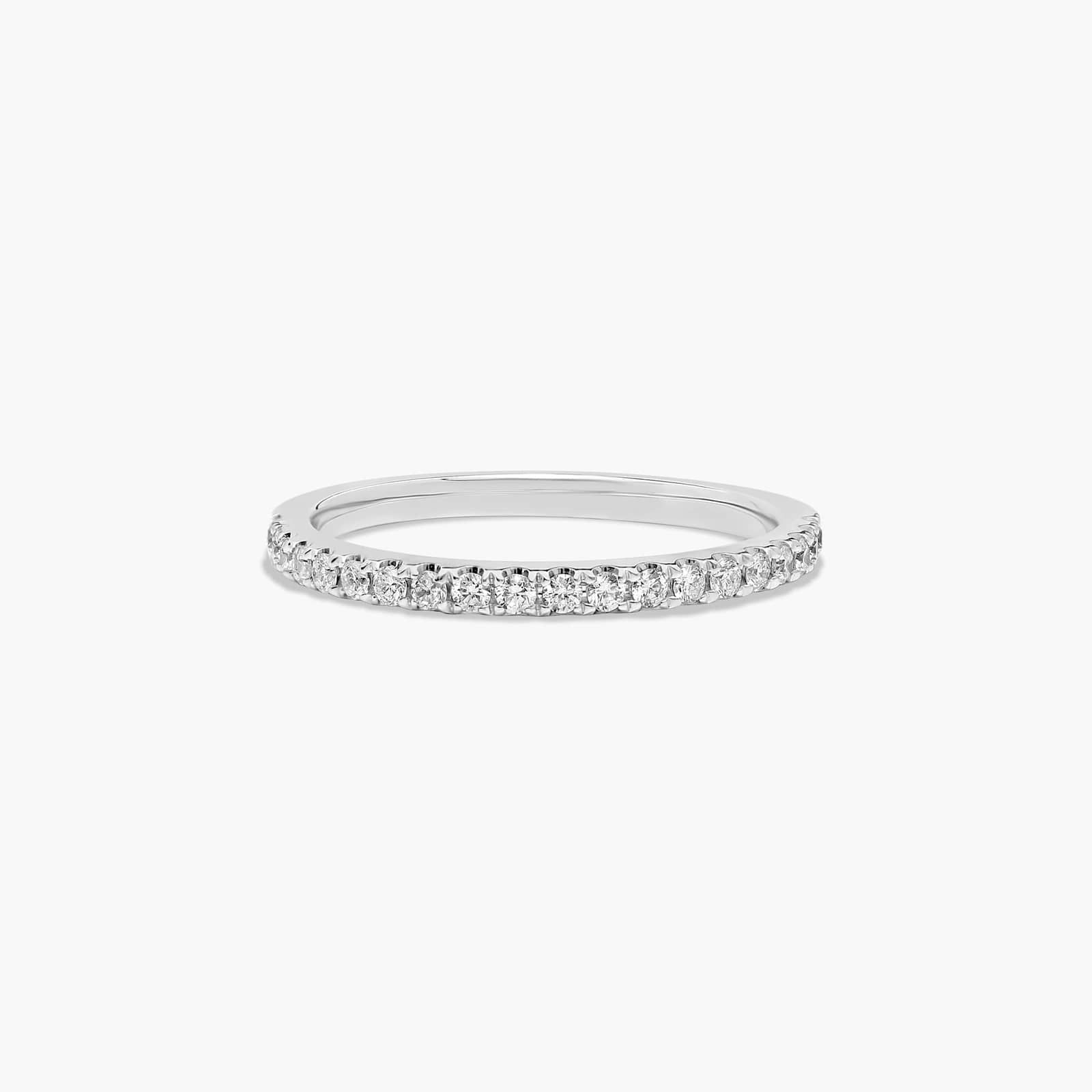 Pavé Diamond Wedding Ring In 14K White Gold (1.50mm)