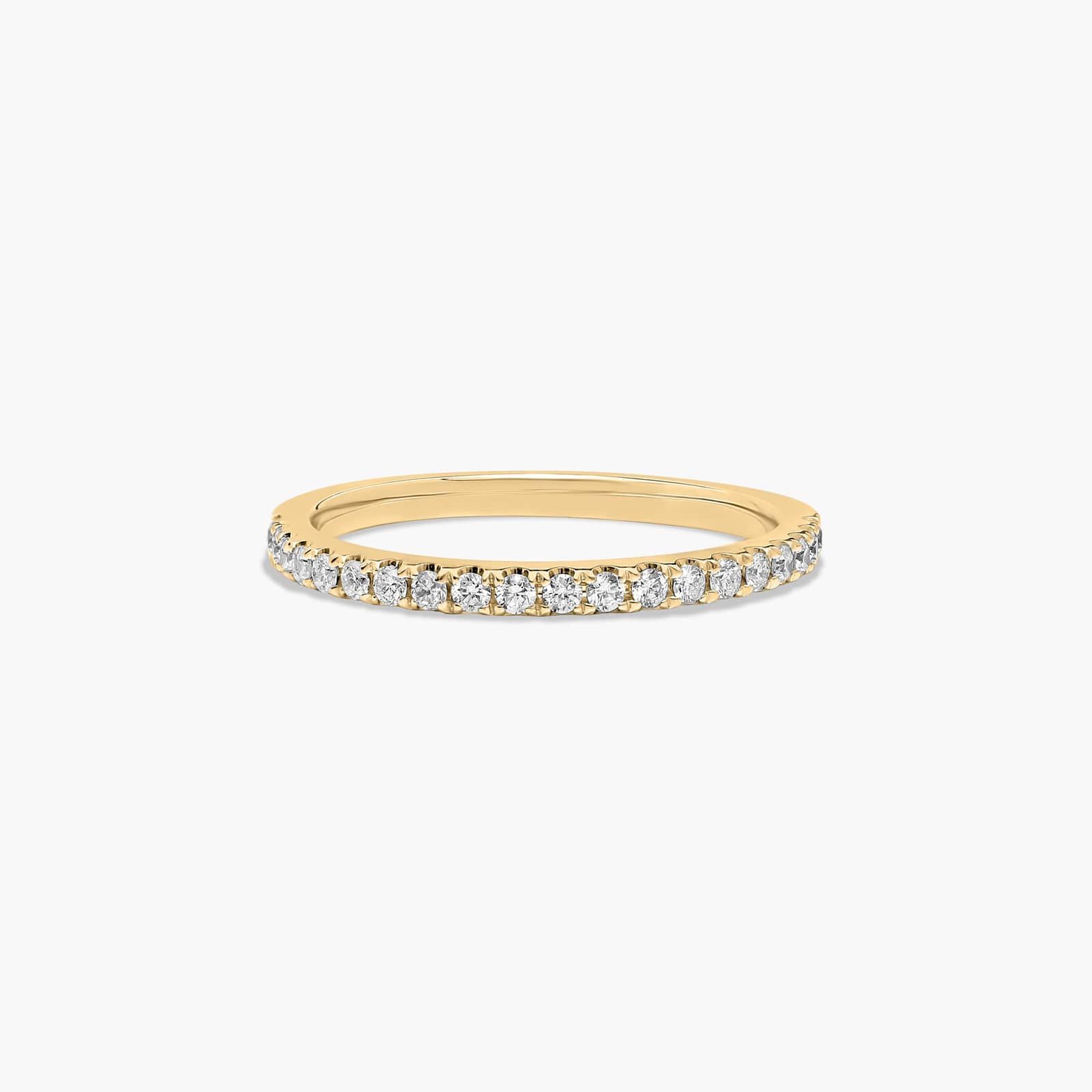 Pavé Diamond Wedding Ring In 18K Yellow Gold (1.50mm)