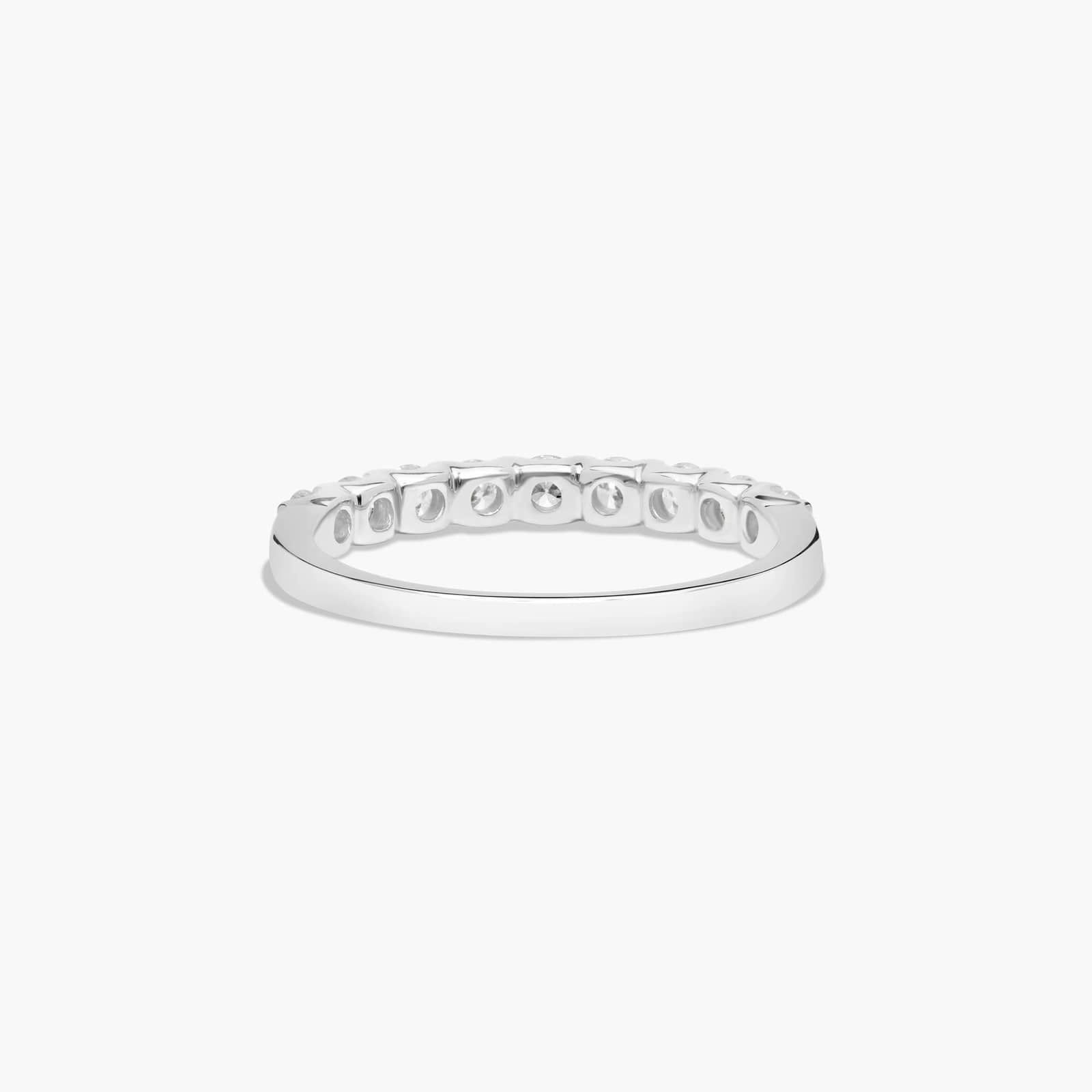 Shared Prong Nine Stone Contour Diamond Wedding Ring In 14K White Gold (2.50mm)