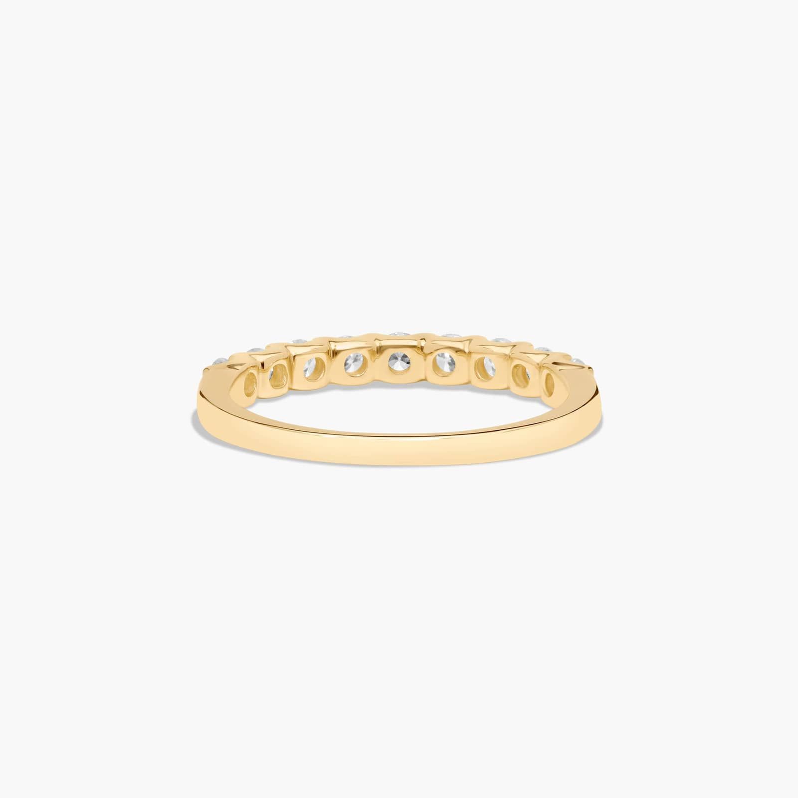 Shared Prong Nine Stone Contour Diamond Wedding Ring In 14K Yellow Gold (2.50mm)