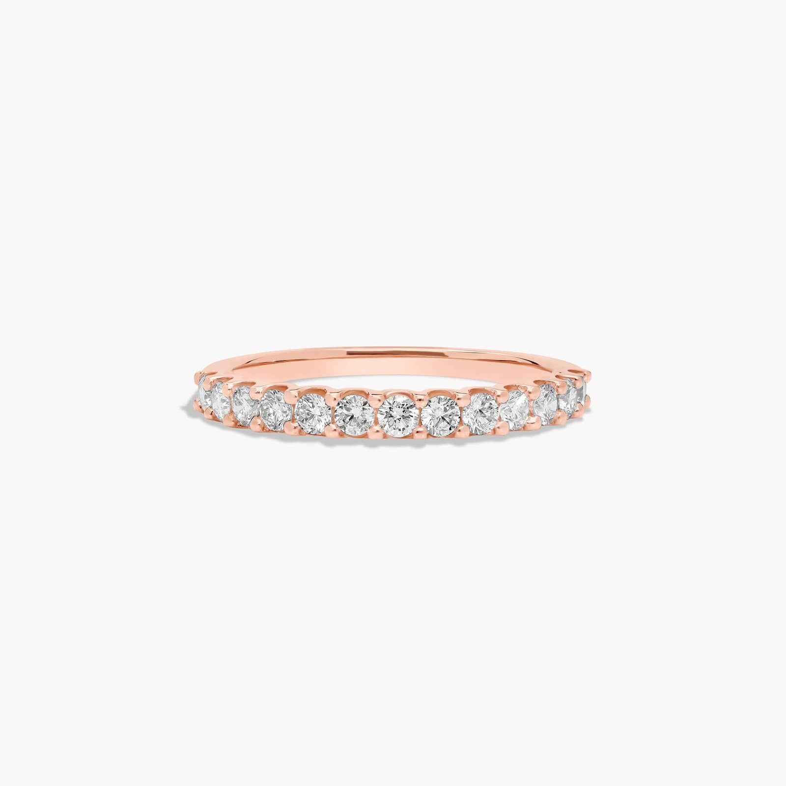 Shared Prong Petite Contour Wedding Ring In 14K Rose Gold (1.50mm)