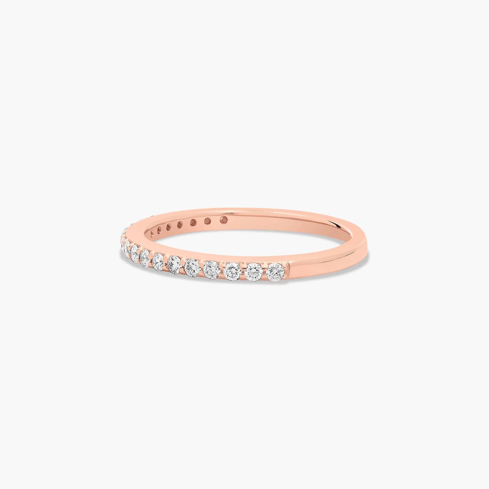 Antique Clover Pavé Diamond Wedding Ring In 14K Rose Gold (2.00mm)