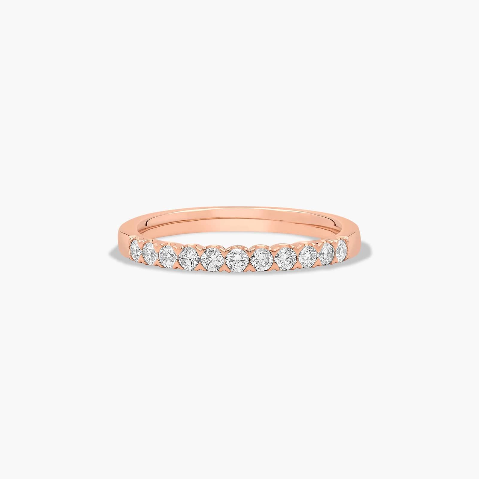Fishtail Diamond Wedding Ring In 14K Rose Gold (2.00mm)