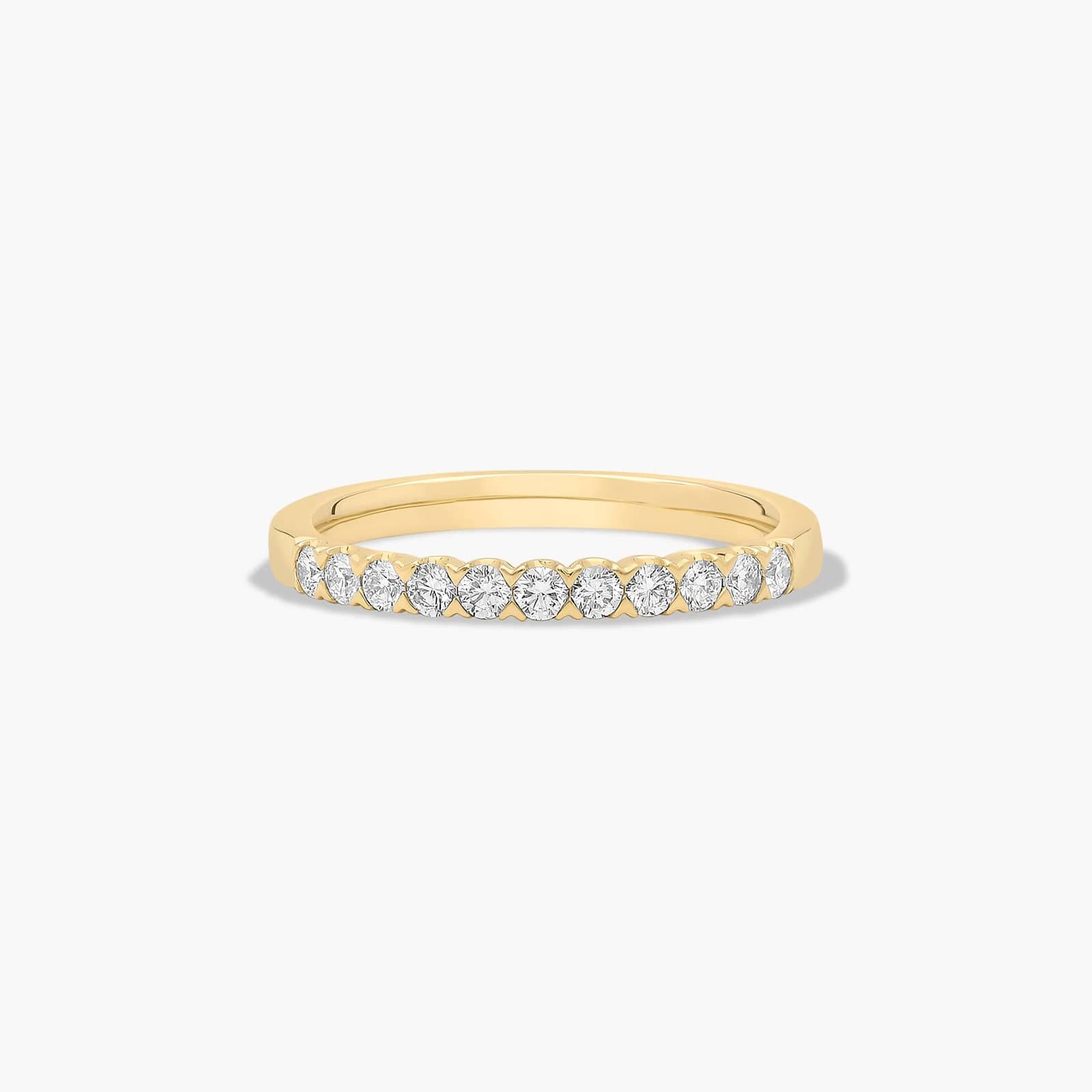 Fishtail Diamond Wedding Ring In 14K Yellow Gold (2.00mm)