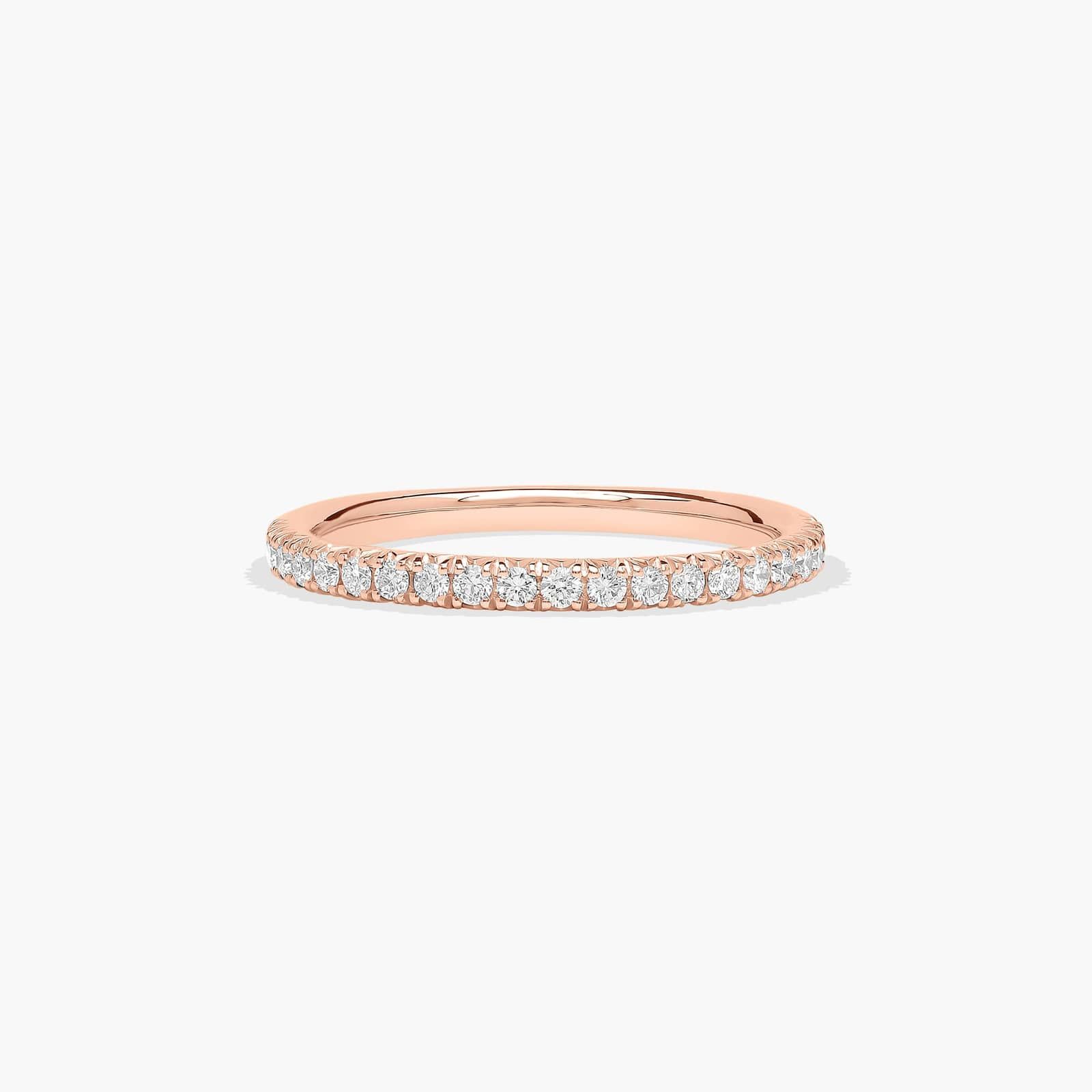 Outline Pavé Diamond Wedding Ring In 14K Rose Gold (1.50mm)