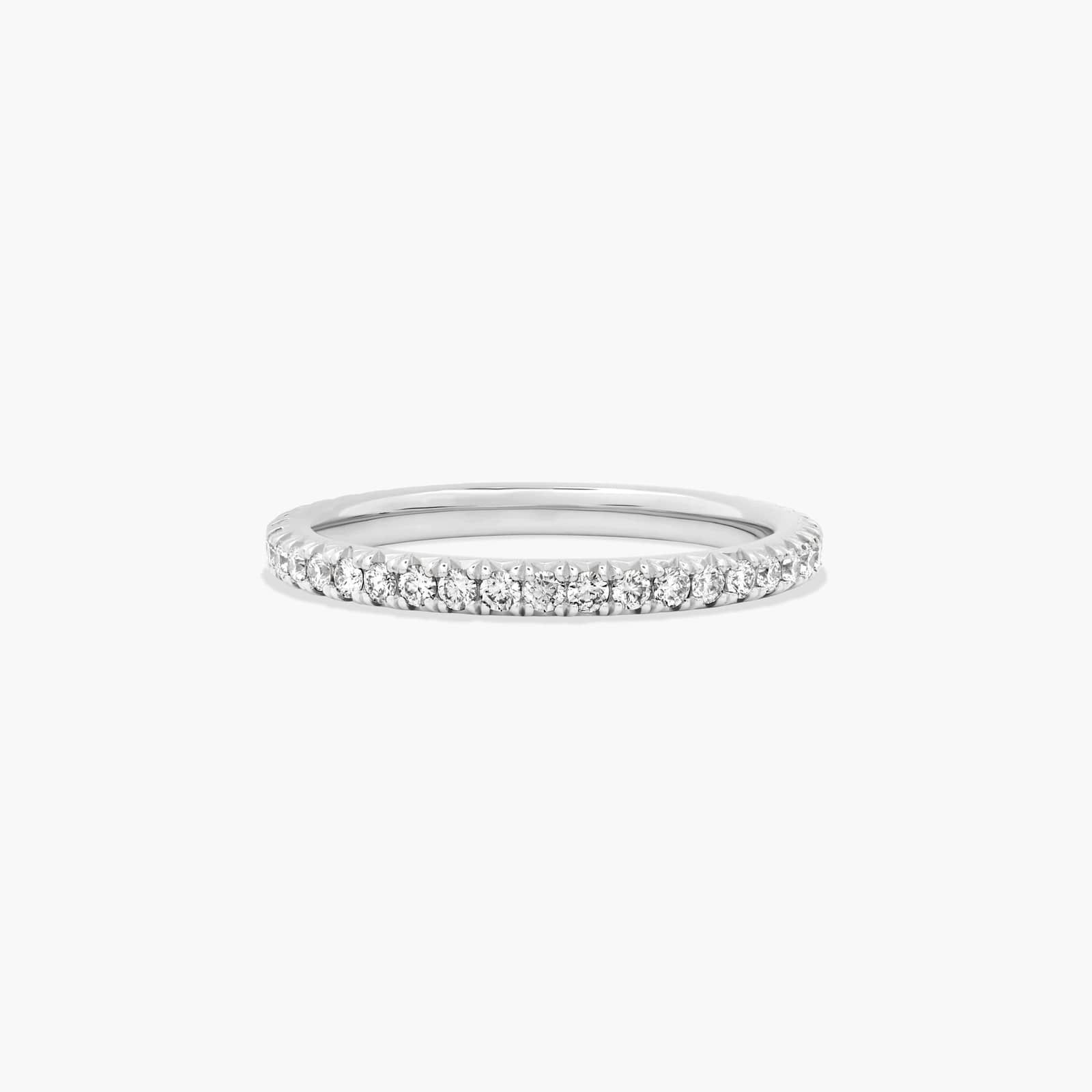 Cushion Outline Eternity Ring With Round Diamonds In 18K White Gold (2.00mm)