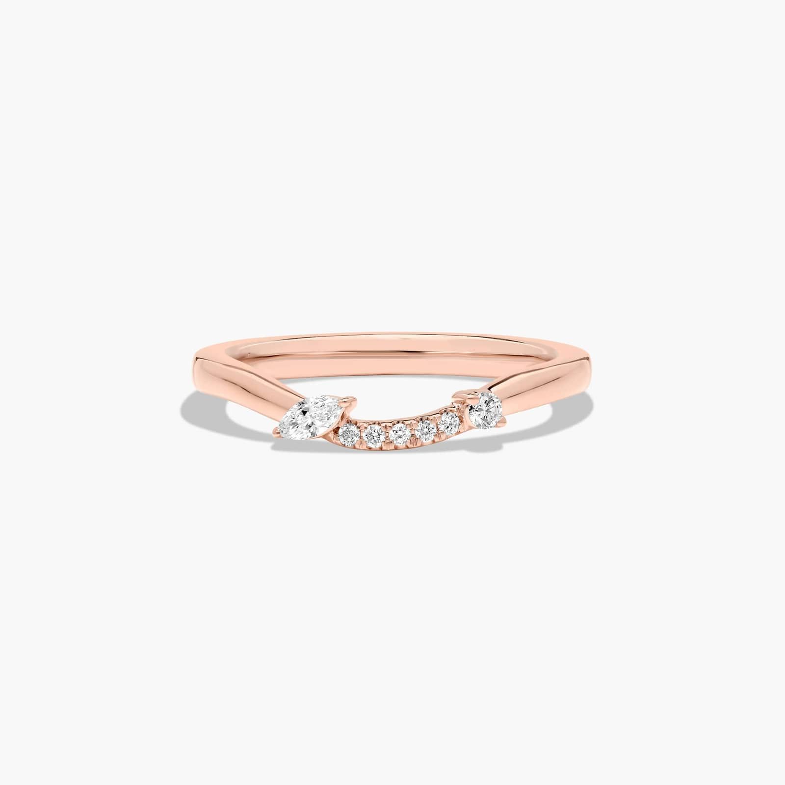 Accent Wedding Ring With Marquise Cut Diamonds In 14K Rose Gold (1.50mm)