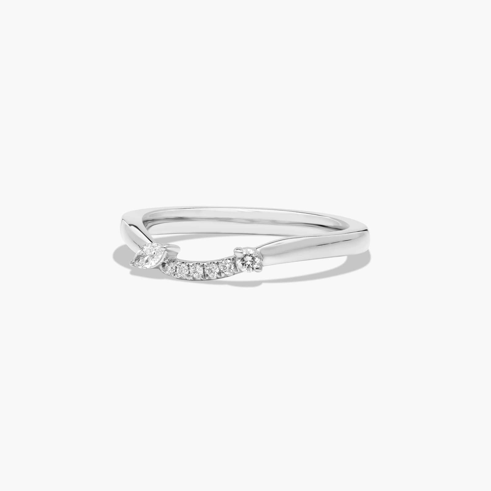 Accent Wedding Ring With Marquise Cut Diamonds In Platinum (1.50mm)