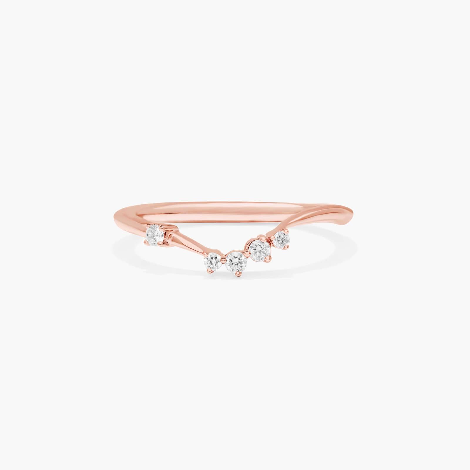 Scattered Blooms Diamond Wedding Ring In 14K Rose Gold (2.00mm)