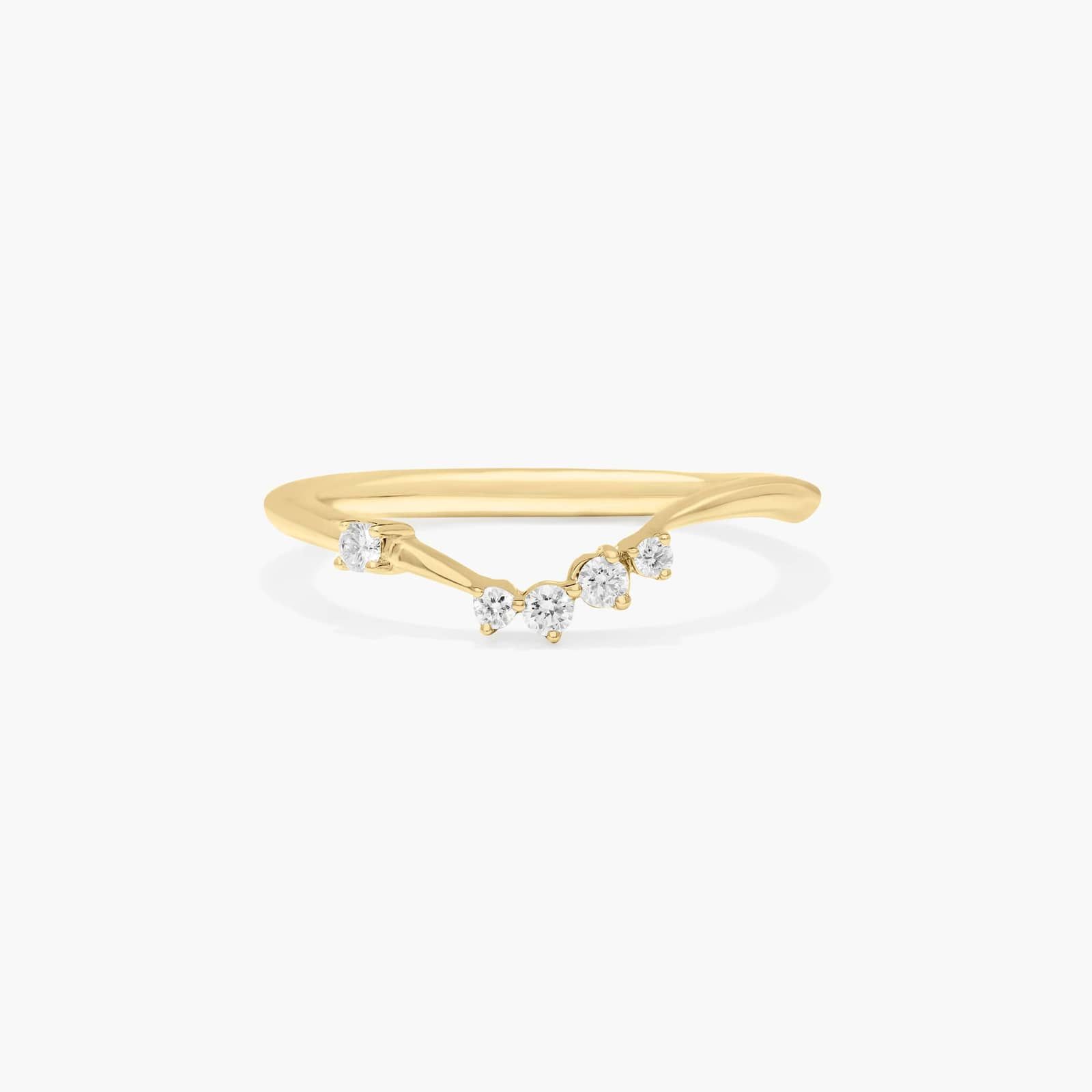 Scattered Blooms Diamond Wedding Ring In 18K Yellow Gold (2.00mm)