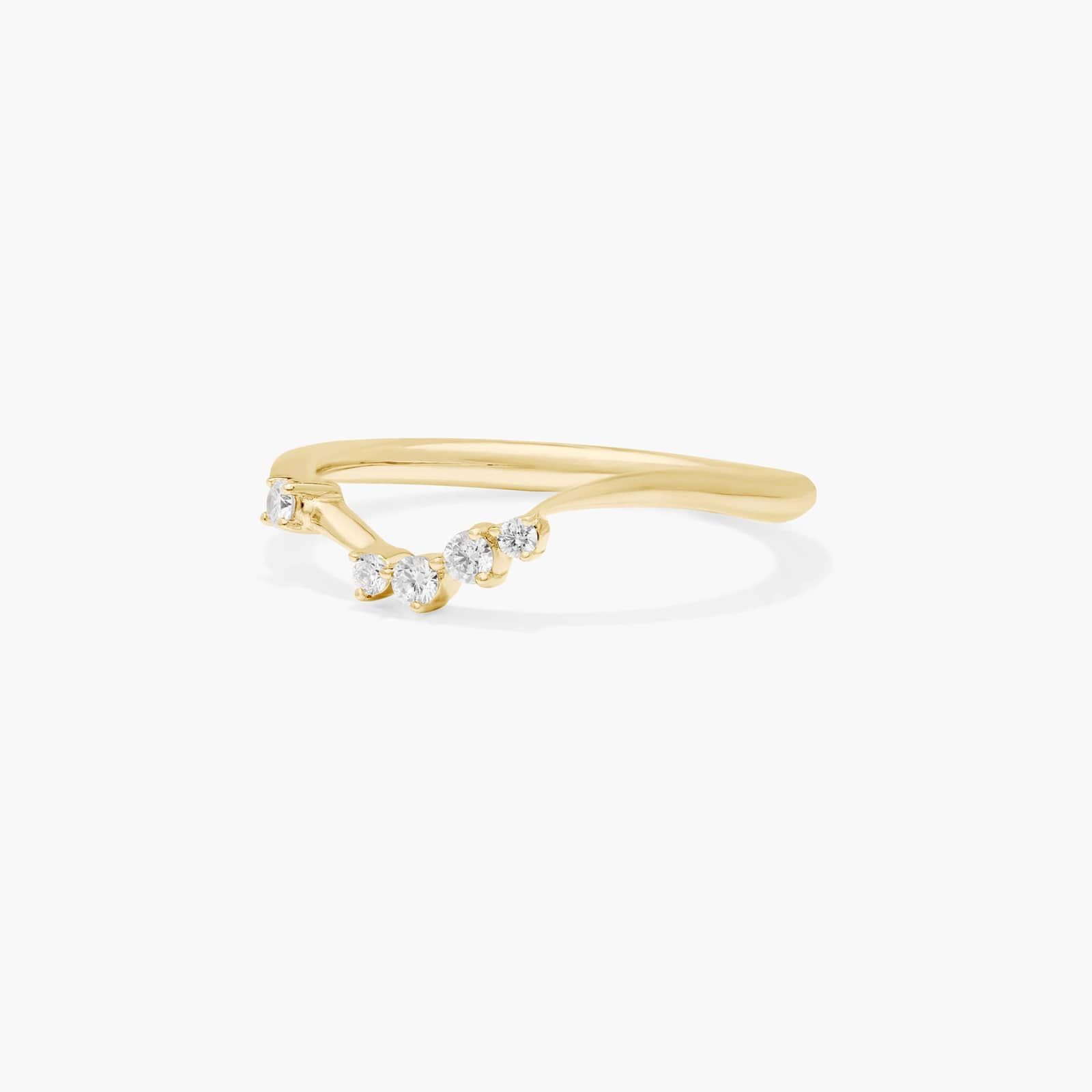 Scattered Blooms Diamond Wedding Ring In 18K Yellow Gold (2.00mm)