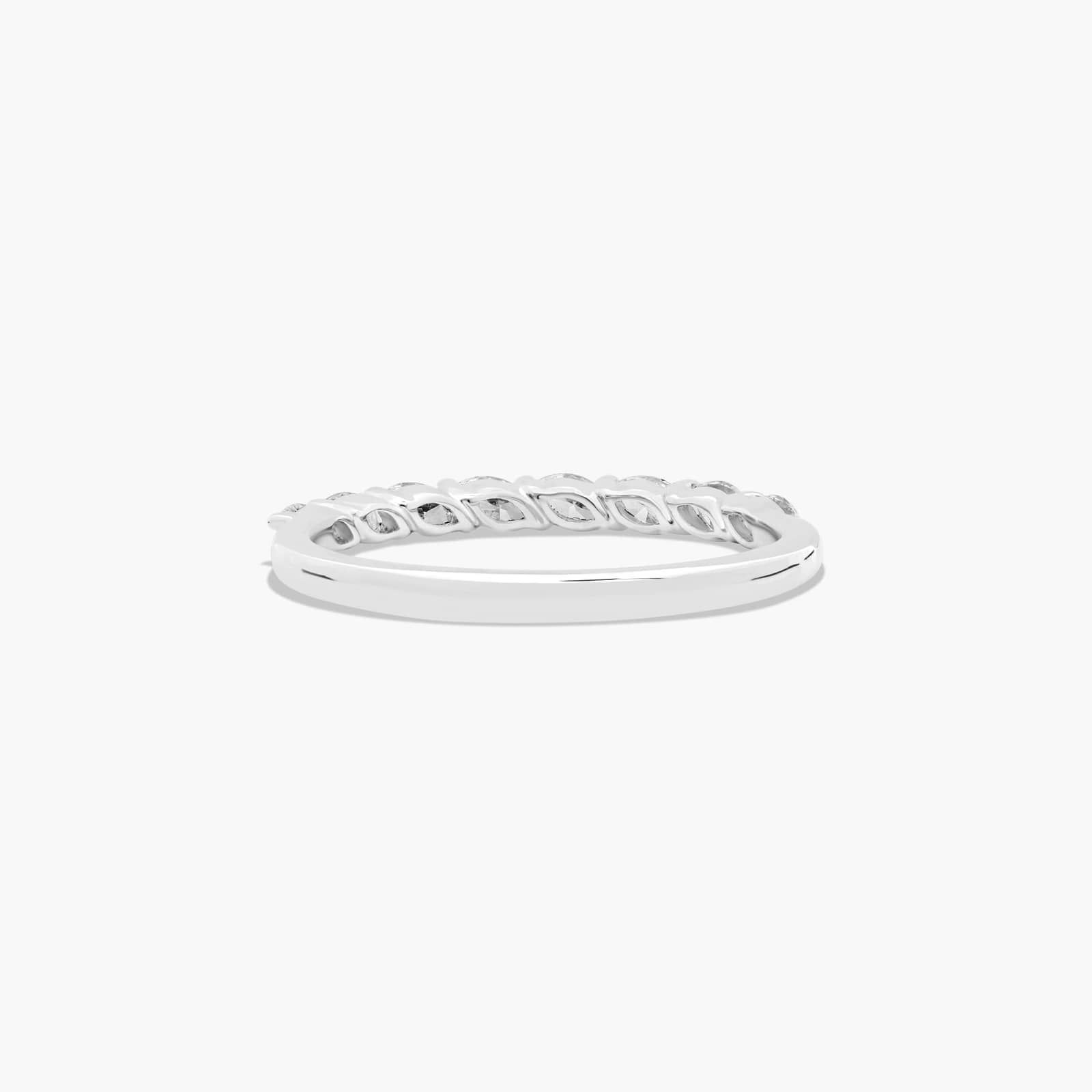 Drifting Wedding Ring With Marquise Cut Diamonds In 14K White Gold (2.00mm)