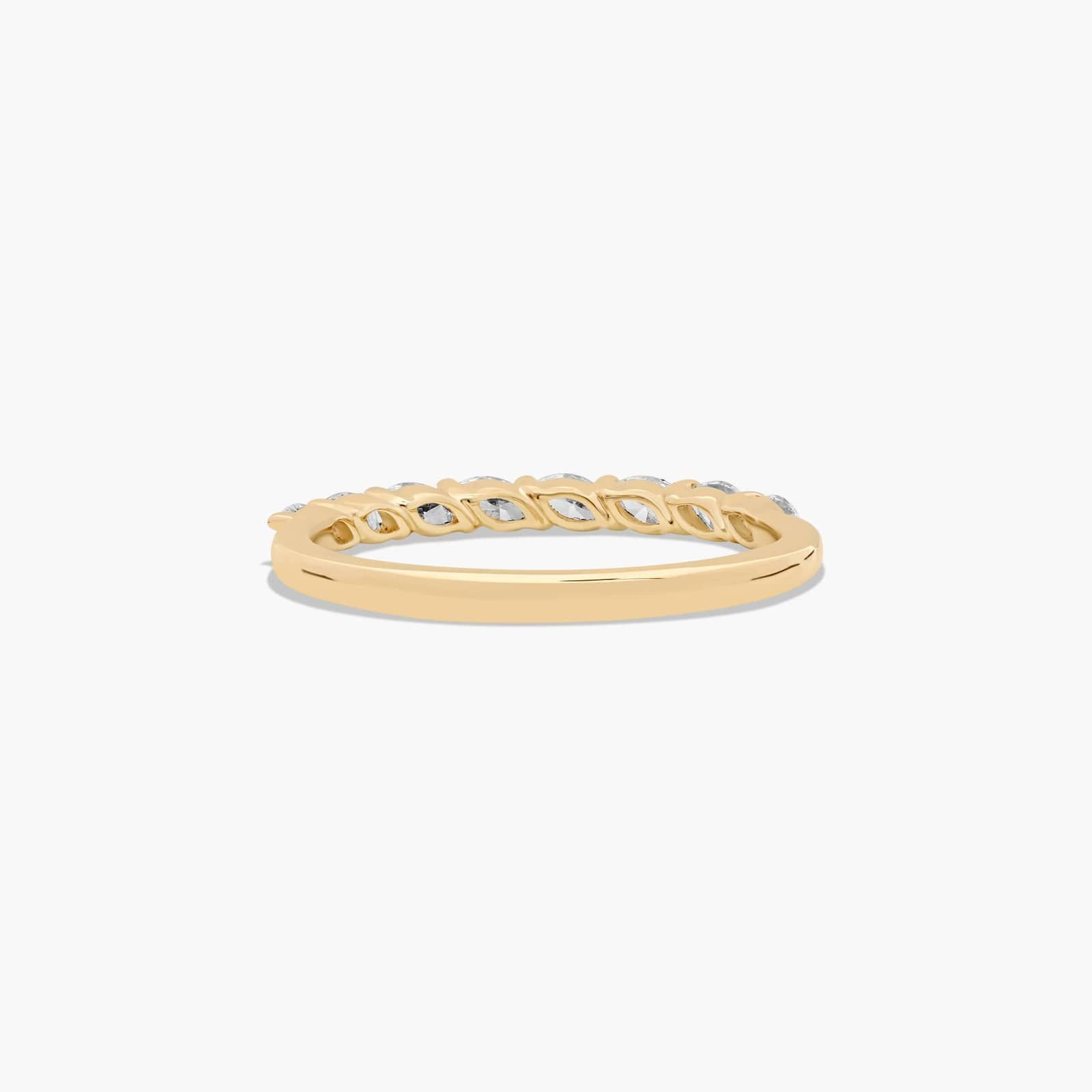 Drifting Wedding Ring With Marquise Cut Diamonds In 14K Yellow Gold (2.00mm)