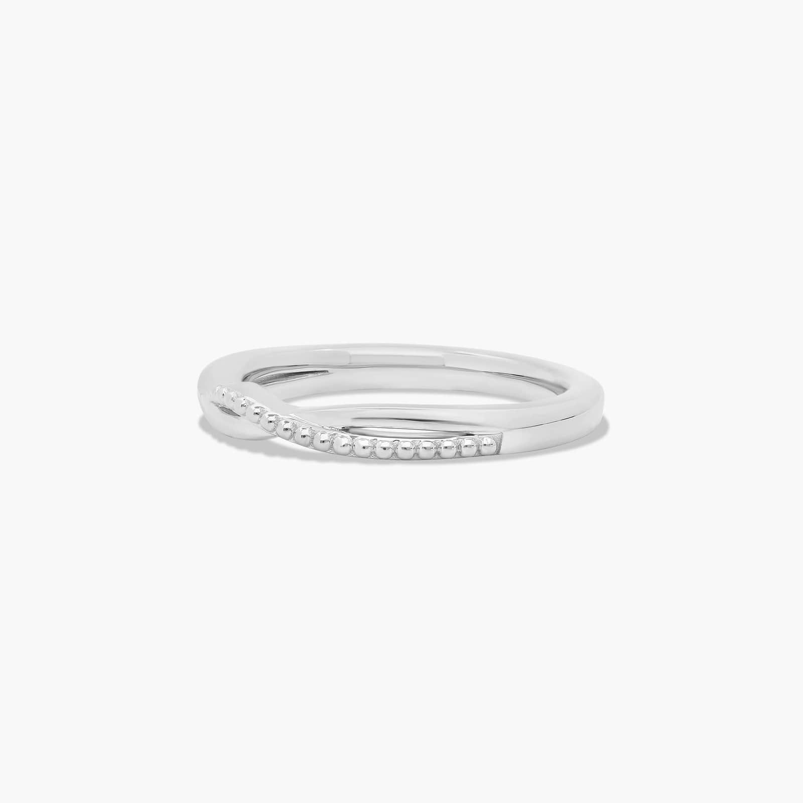 Vintage Ribbon Wedding Ring In 14K White Gold (2.00mm)
