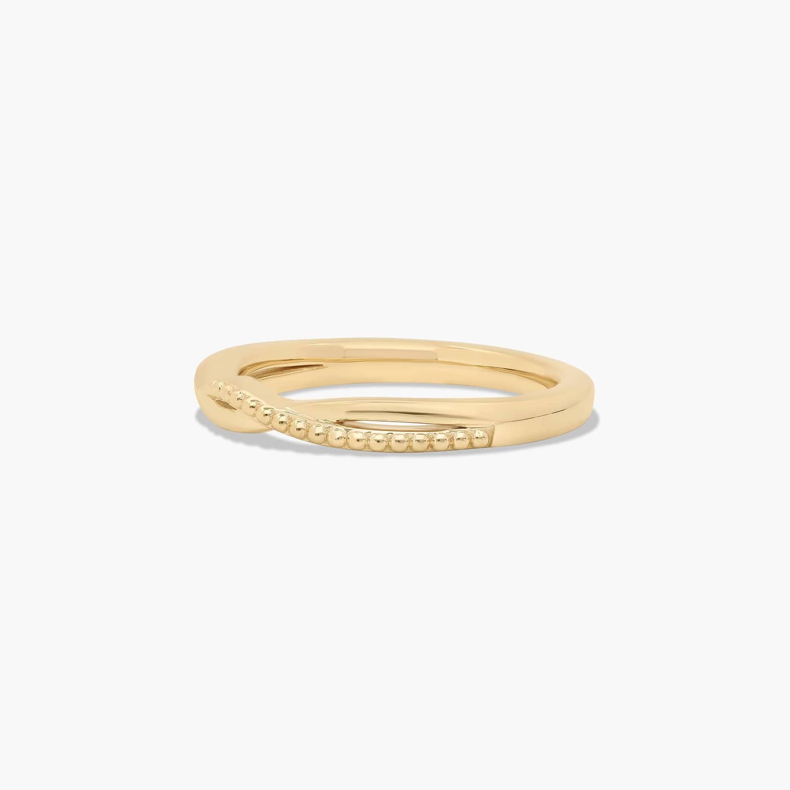 Vintage Ribbon Diamond Wedding Ring In 14K Yellow Gold (2.00mm)