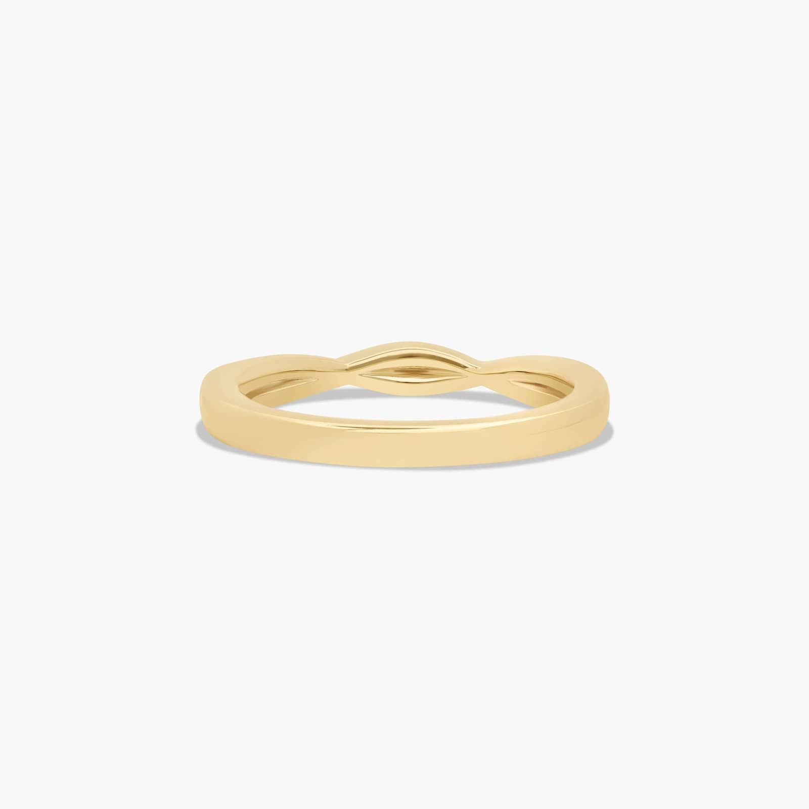 Vintage Ribbon Diamond Wedding Ring In 14K Yellow Gold (2.00mm)