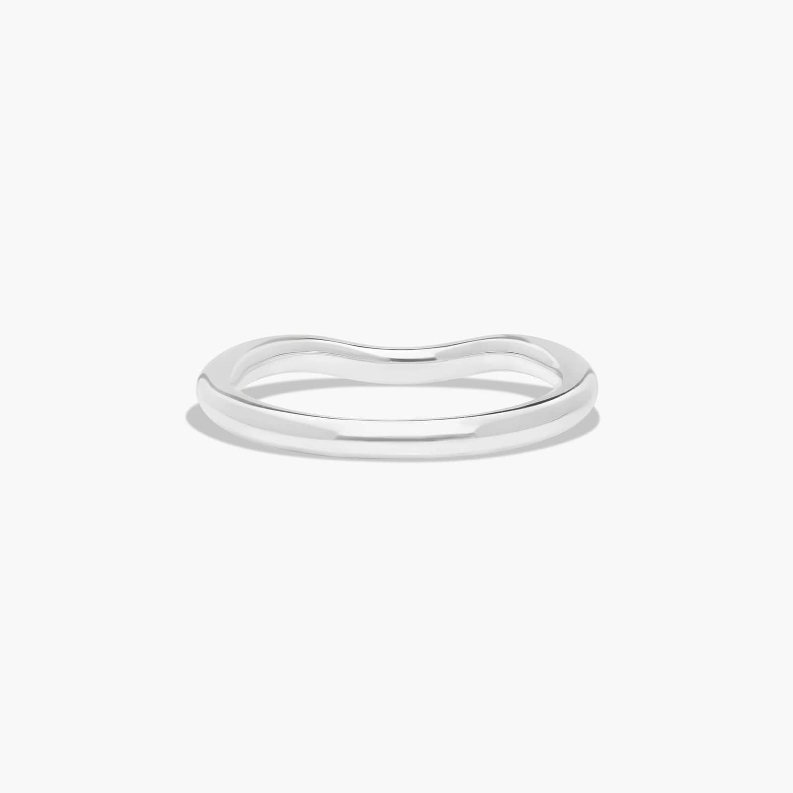 Curved Wedding Ring In 18K White Gold (2.00mm)
