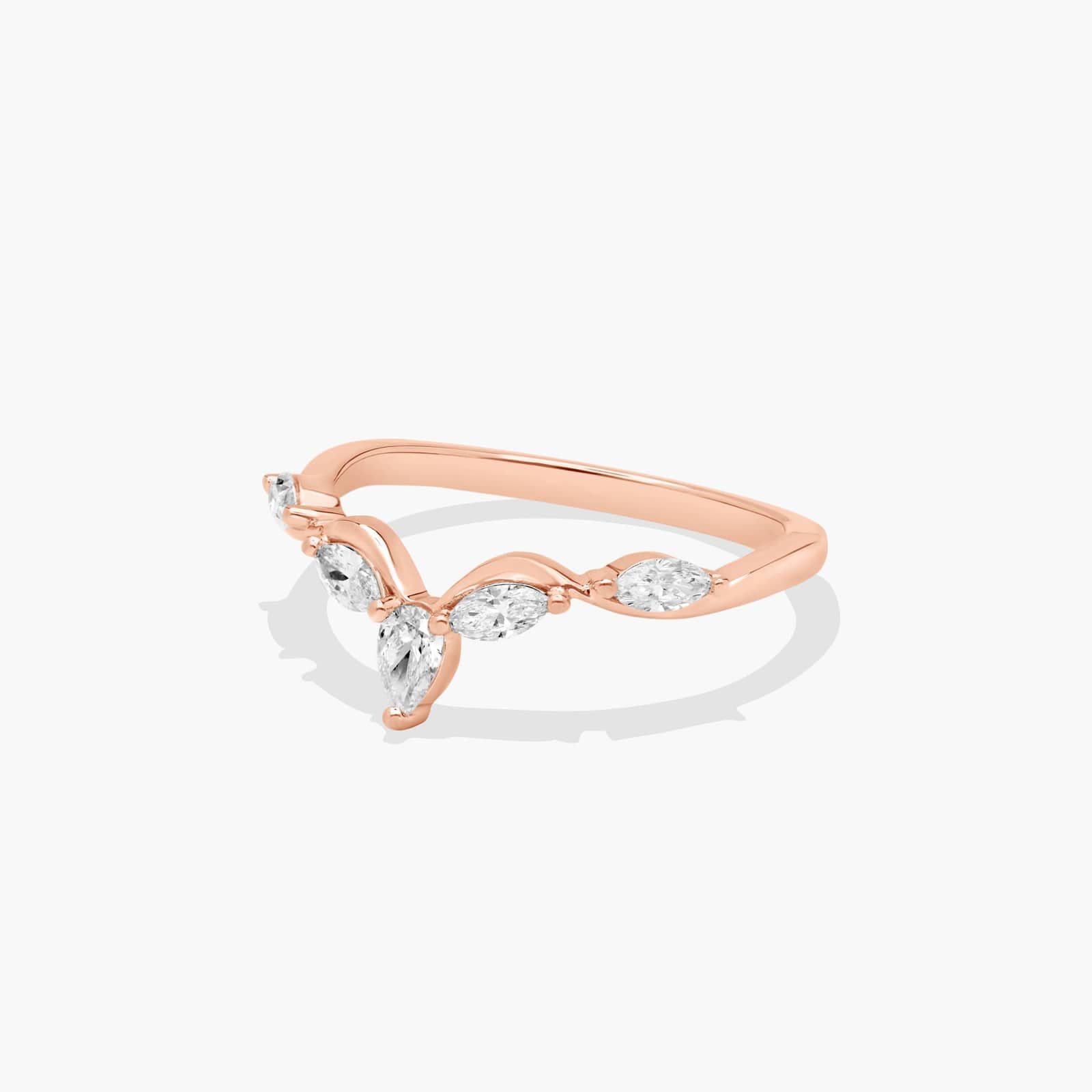 Floral Vine Diamond Wedding Ring In 14K Rose Gold (1.50mm)