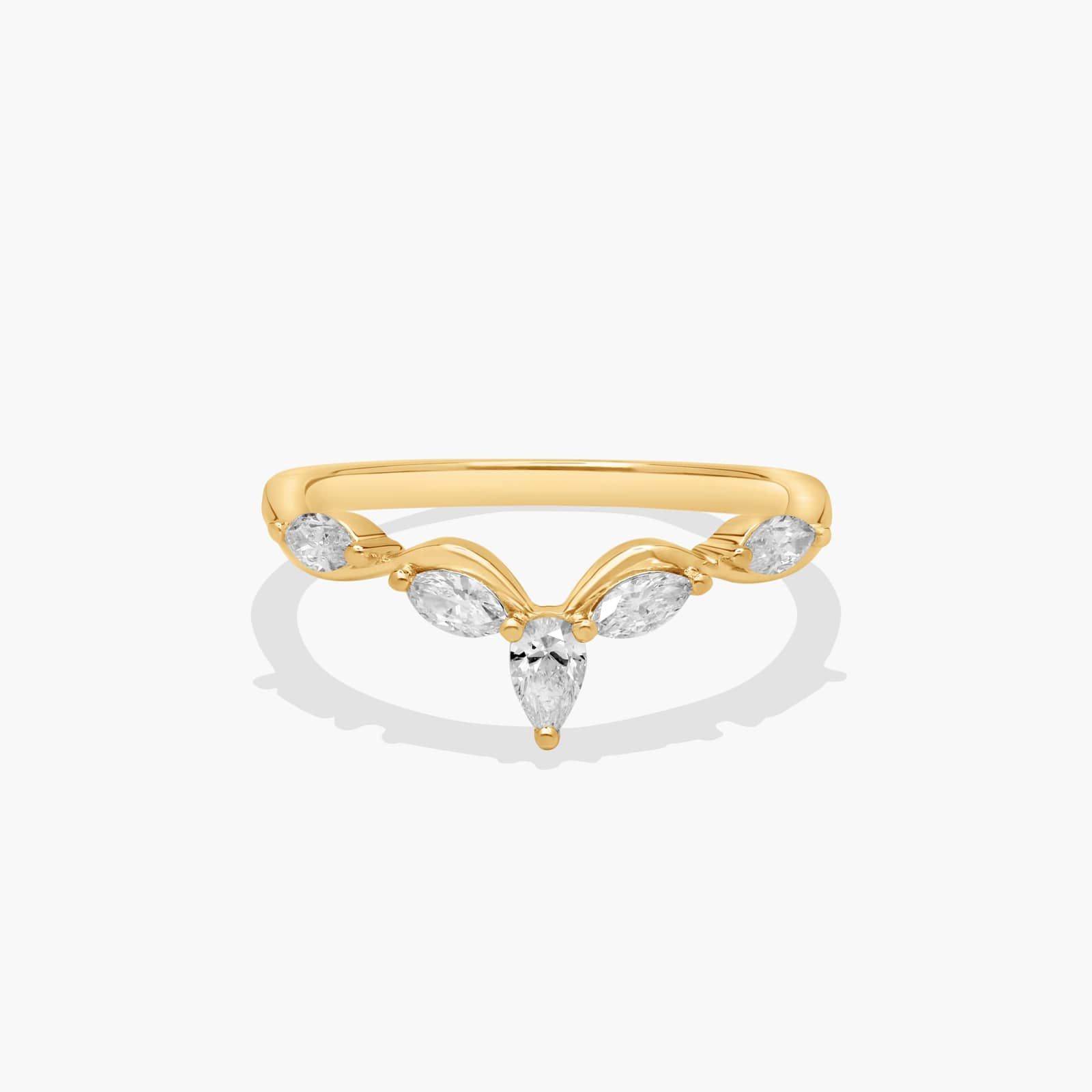 Floral Vine Diamond Wedding Ring In 14K Yellow Gold (1.50mm)
