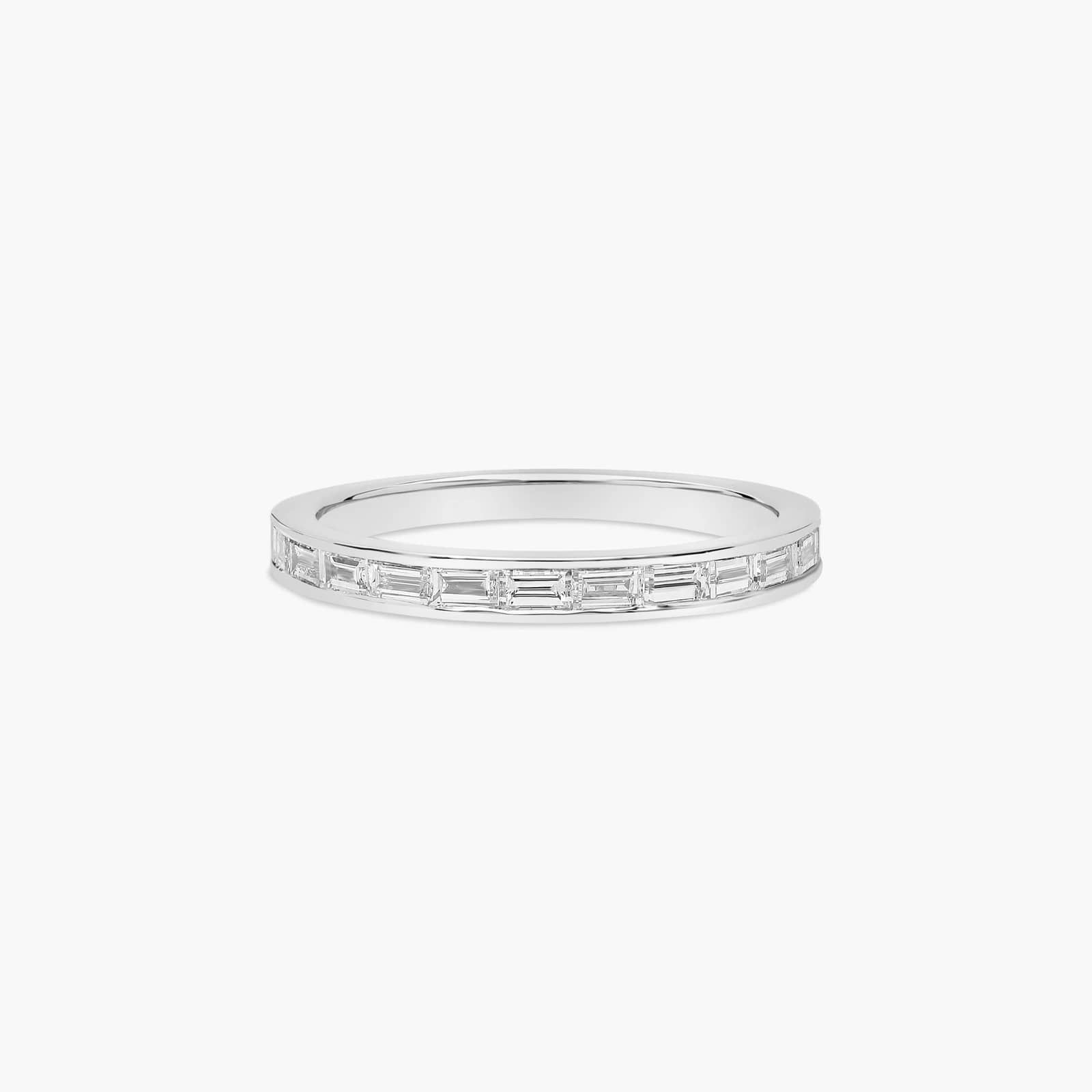 Line Diamond Wedding Ring In Platinum (2.50mm)