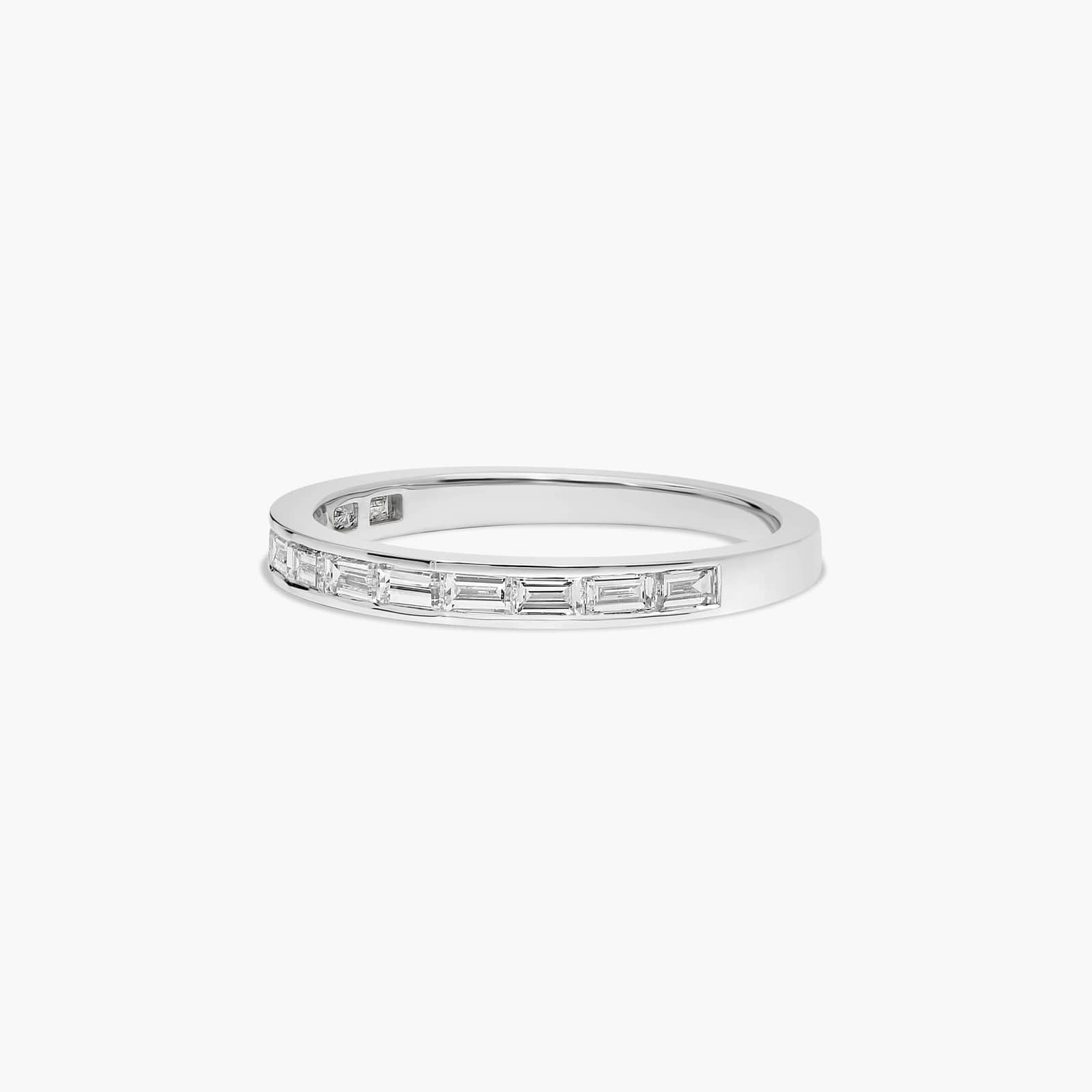Line Diamond Wedding Ring In Platinum (2.50mm)