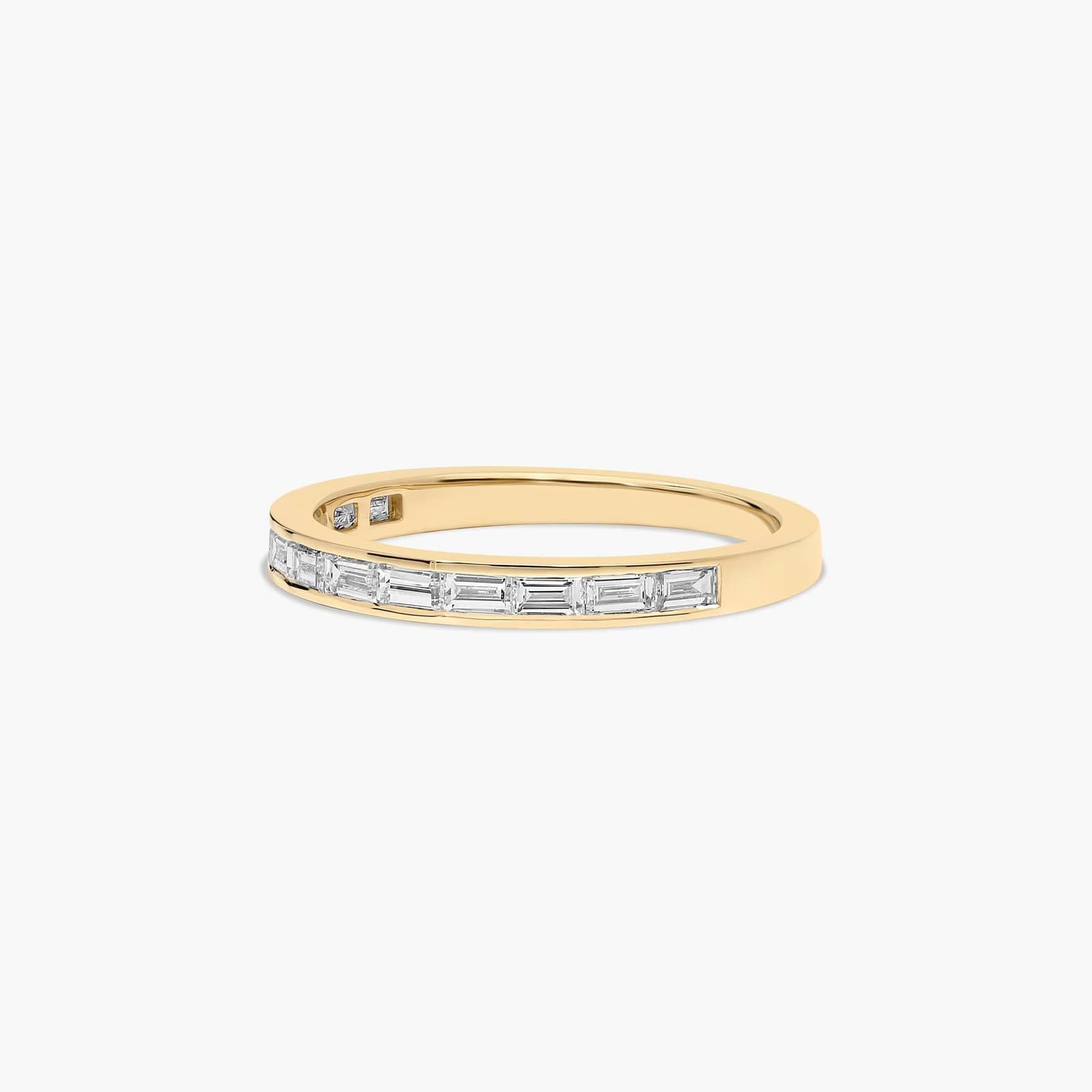 Line Diamond Wedding Ring In 18K Yellow Gold (2.50mm)