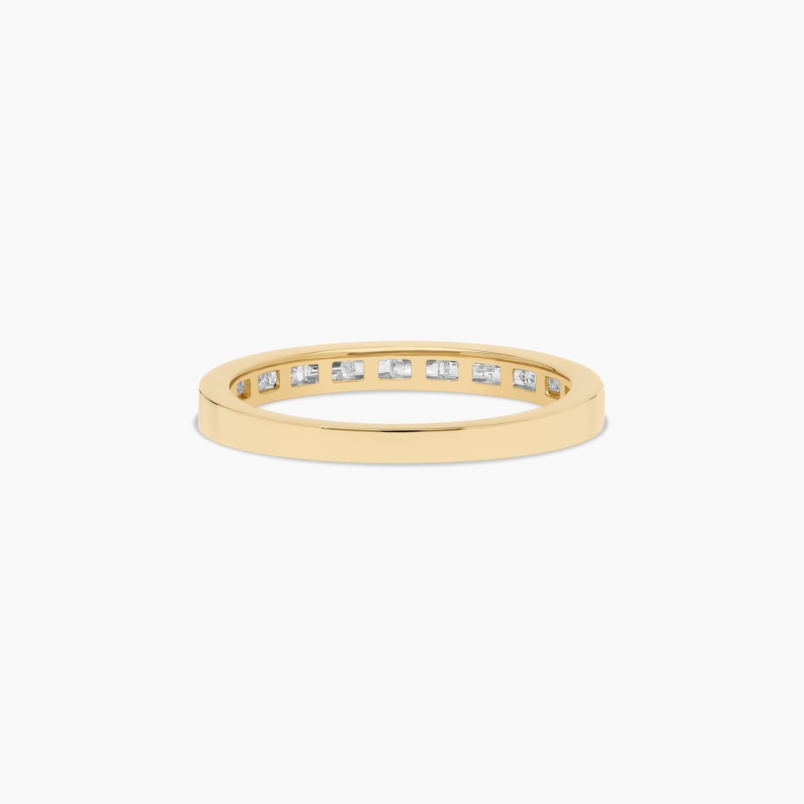 Line Diamond Wedding Ring In 18K Yellow Gold (2.50mm)