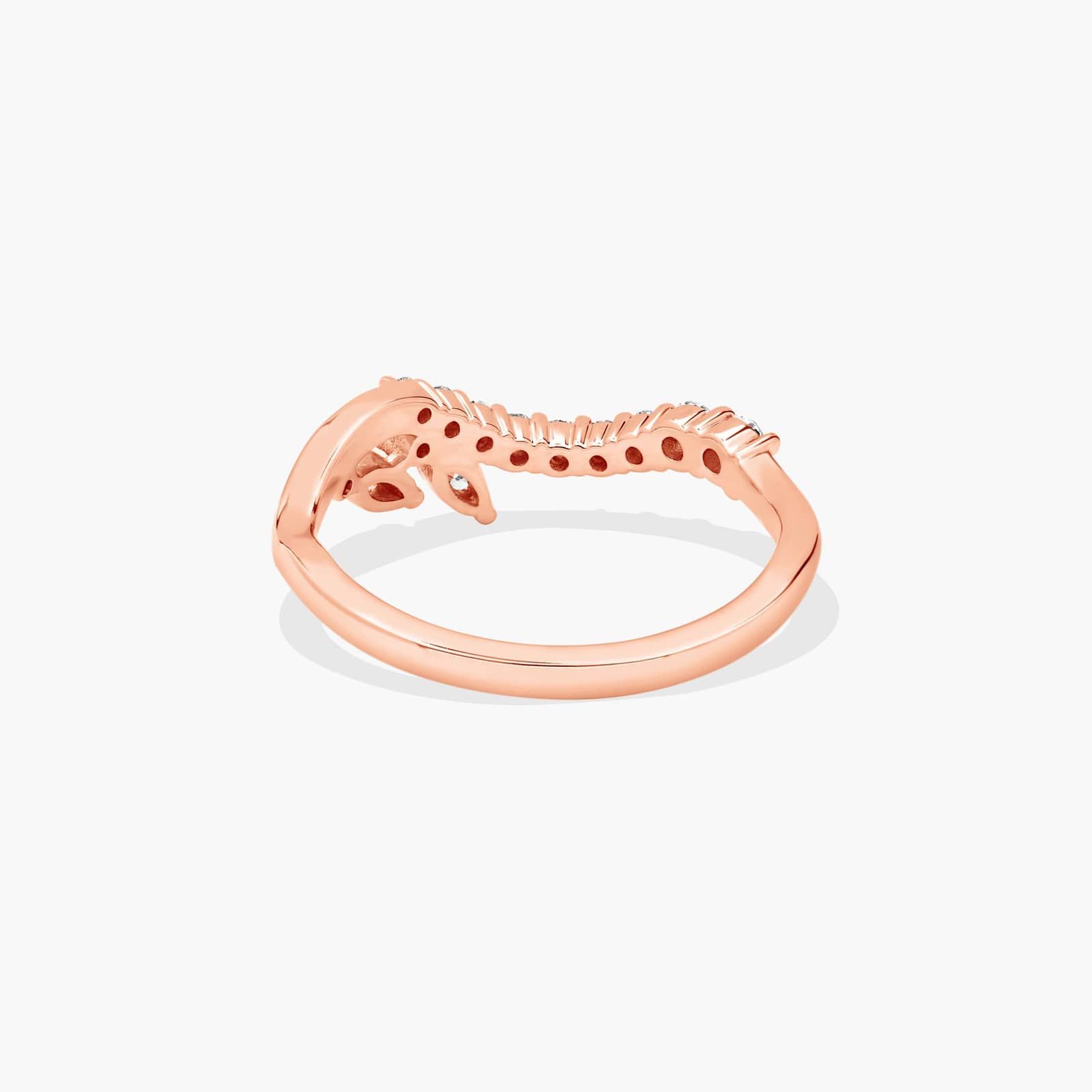 Pavé and Marquise Diamond Wedding Ring In 14K Rose Gold (1.50mm)