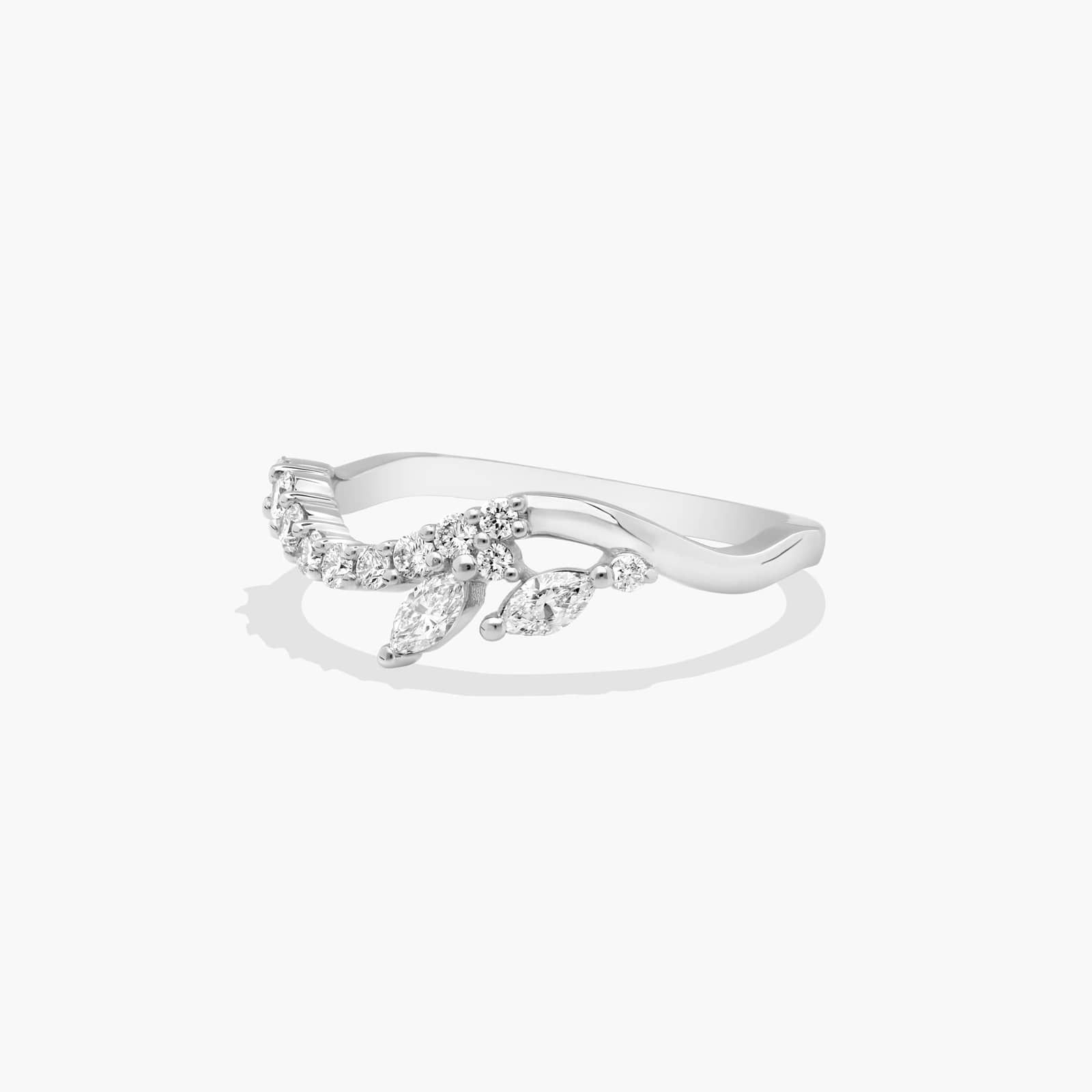 Pavé and Marquise Diamond Wedding Ring In Platinum (1.50mm)
