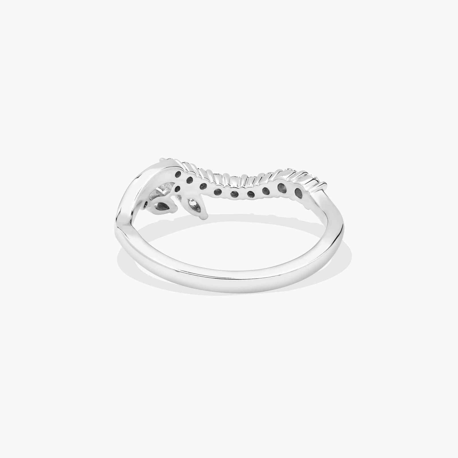 Pavé and Marquise Diamond Wedding Ring In Platinum (1.50mm)