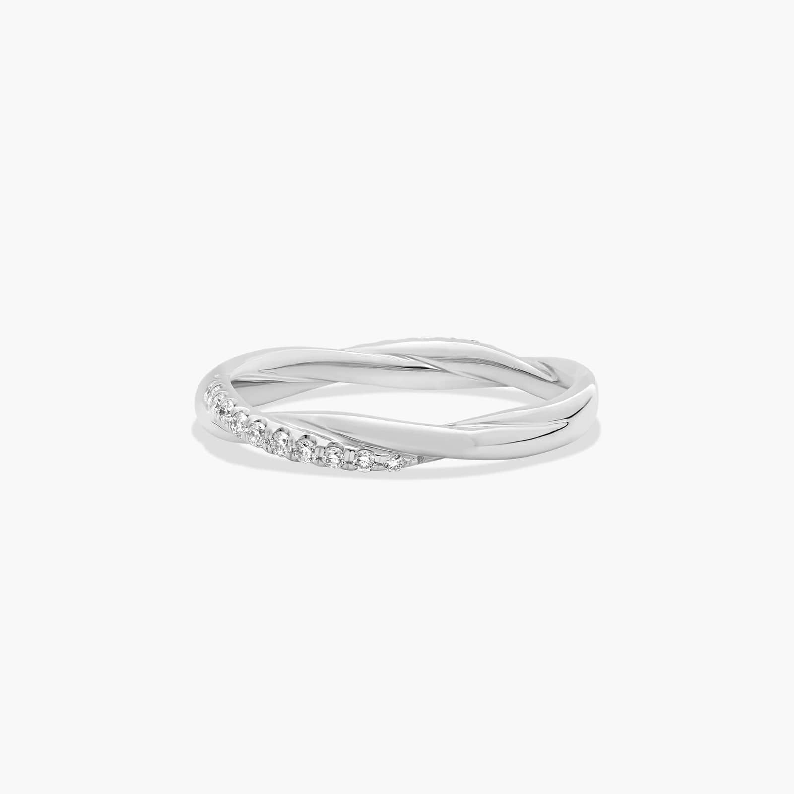 Twisted Pavé Diamond Wedding Ring In 14K White Gold (2.00mm)