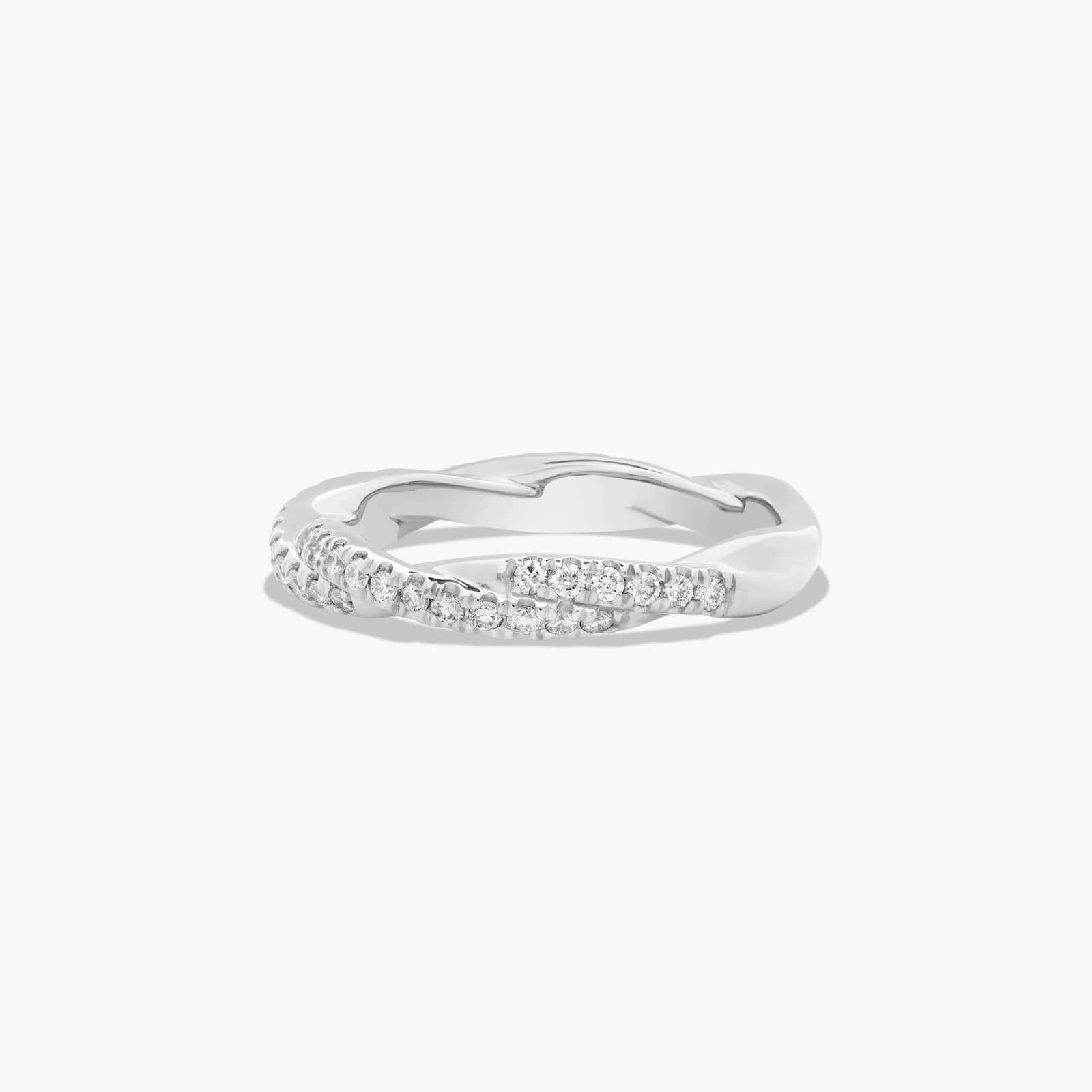 Pavé Rope Diamond Wedding Ring In 18K White Gold (2.60mm)