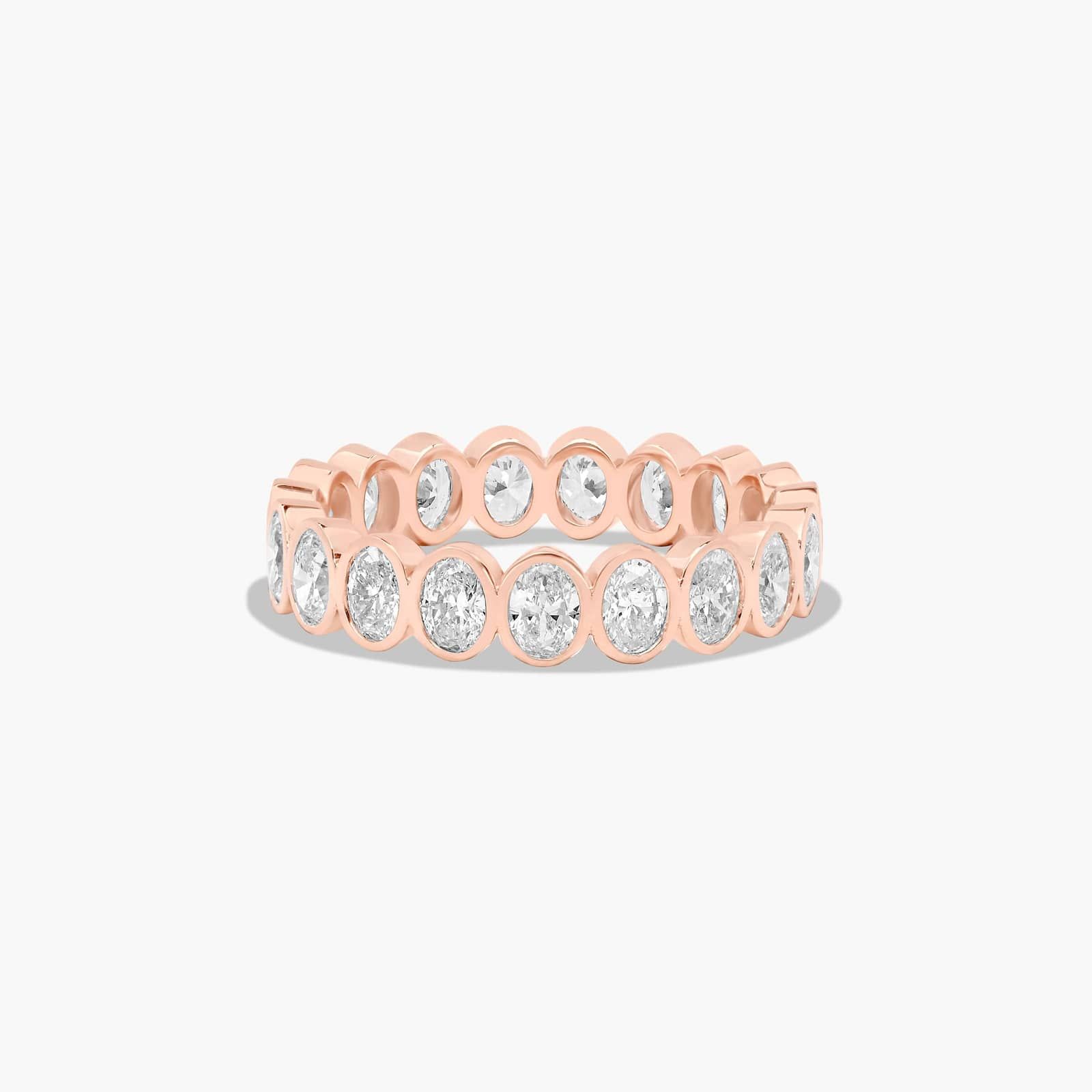 Bezel Set Eternity Ring With Oval Cut Diamonds In 14K Rose Gold (4.50mm)