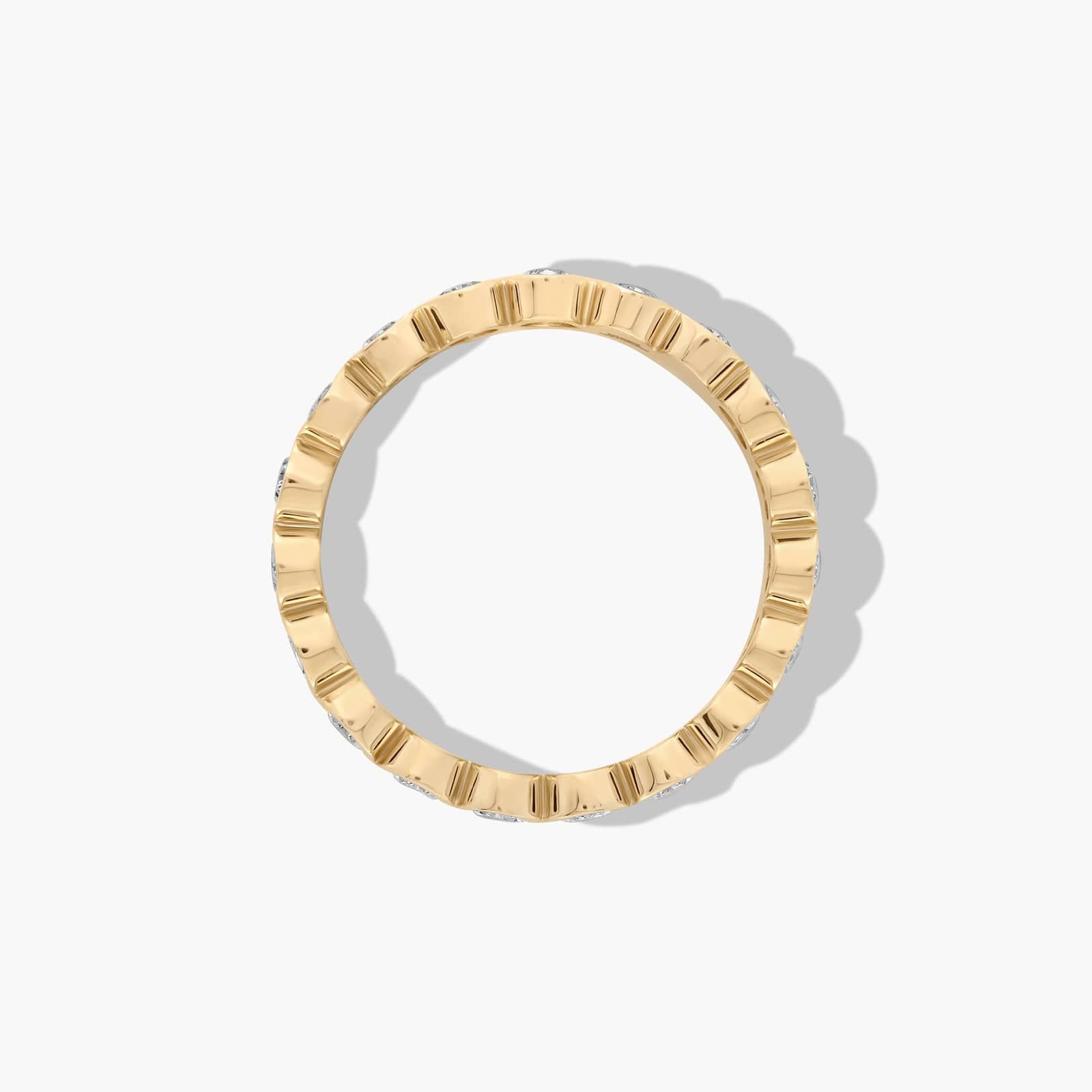 Bezel Set Eternity Ring With Oval Cut Diamonds In 14K Yellow Gold (4.50mm)