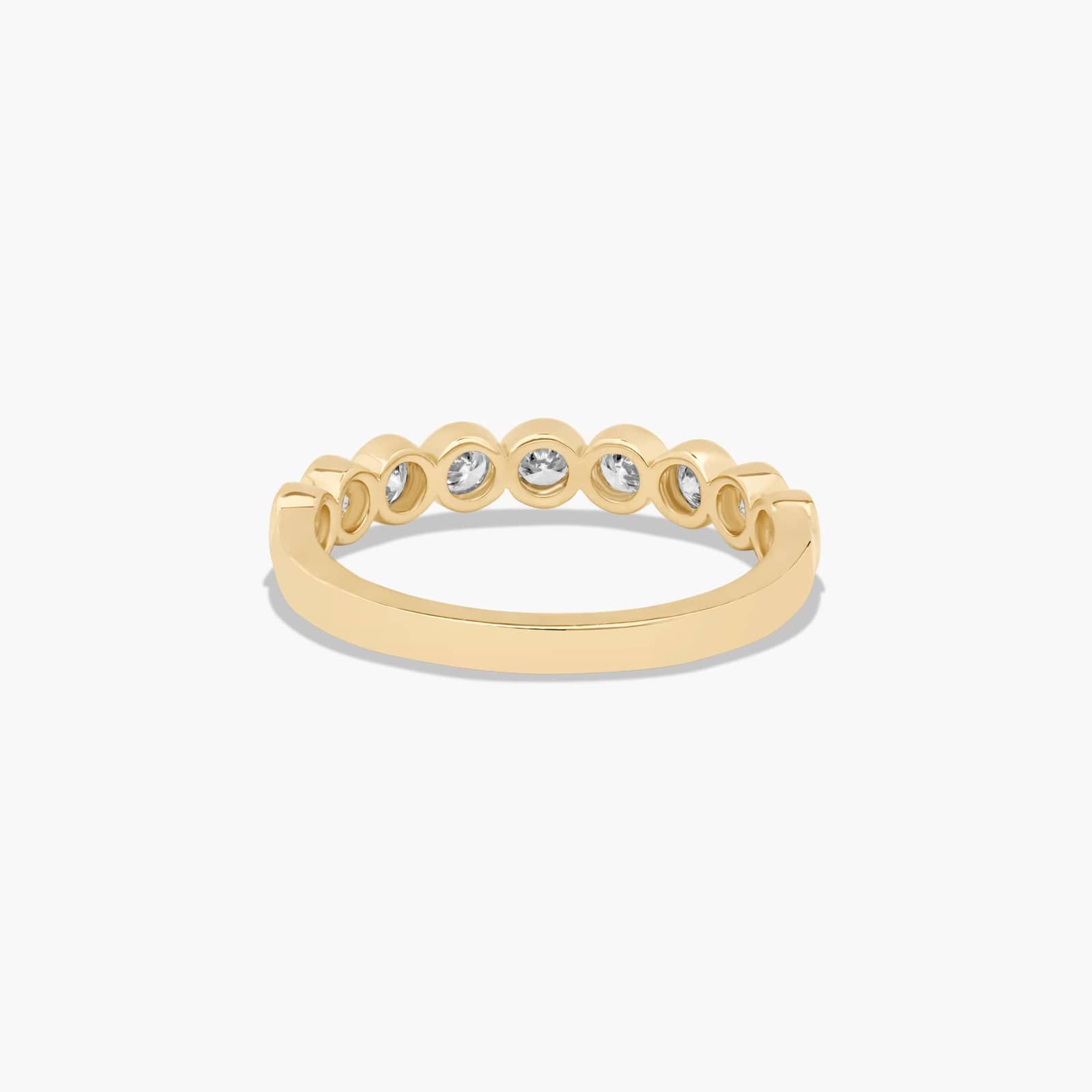 Bezel Set Wedding Ring With Round Diamonds In 18K Yellow Gold (2.00mm)