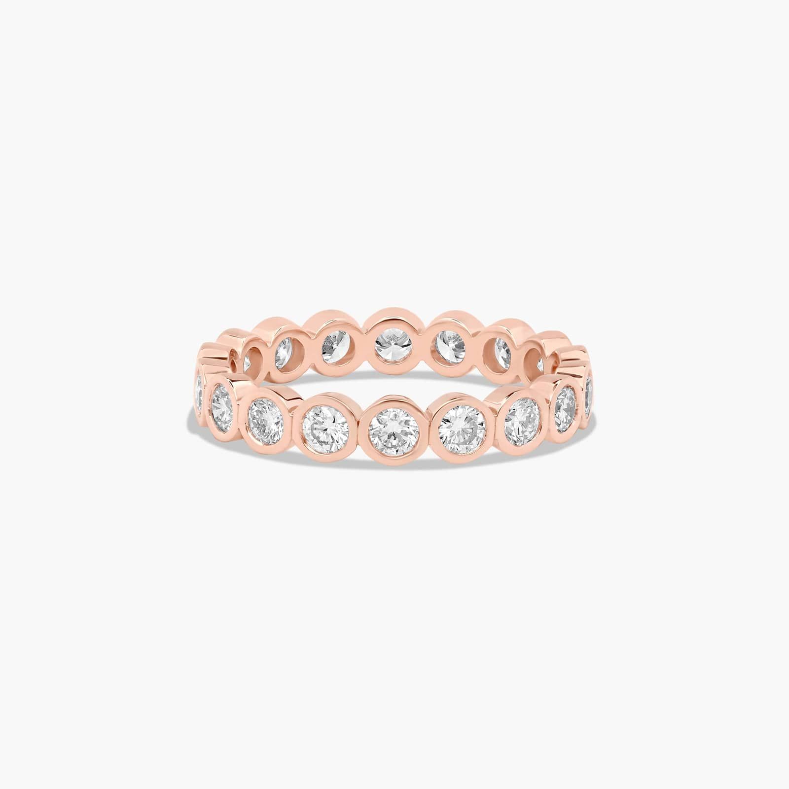 Bezel Set Eternity Ring With Round Diamonds In 14K Rose Gold (3.50mm)