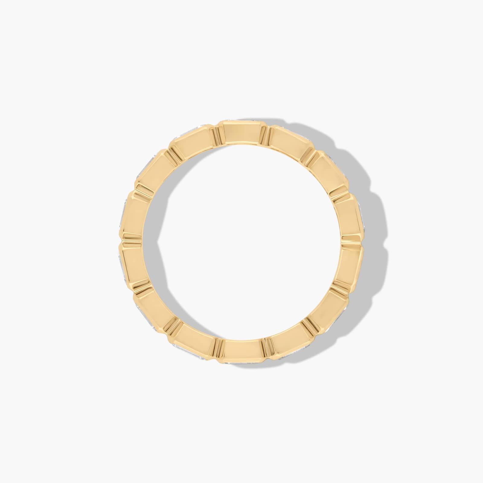 Bezel Set Eternity Ring With Emerald Cut Diamonds In 14K Yellow Gold (3.50mm)