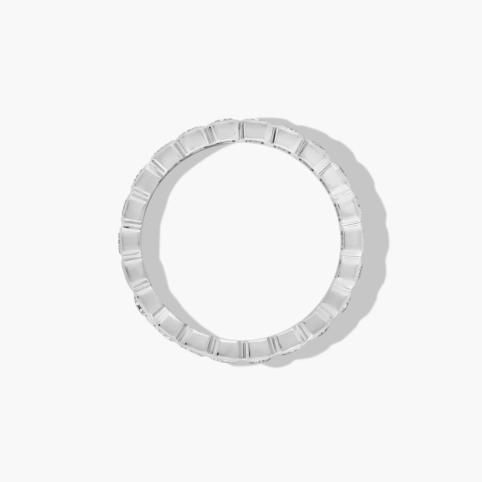 Bezel Set Eternity Ring With Emerald Cut Diamonds In 14K White Gold (4.00mm)