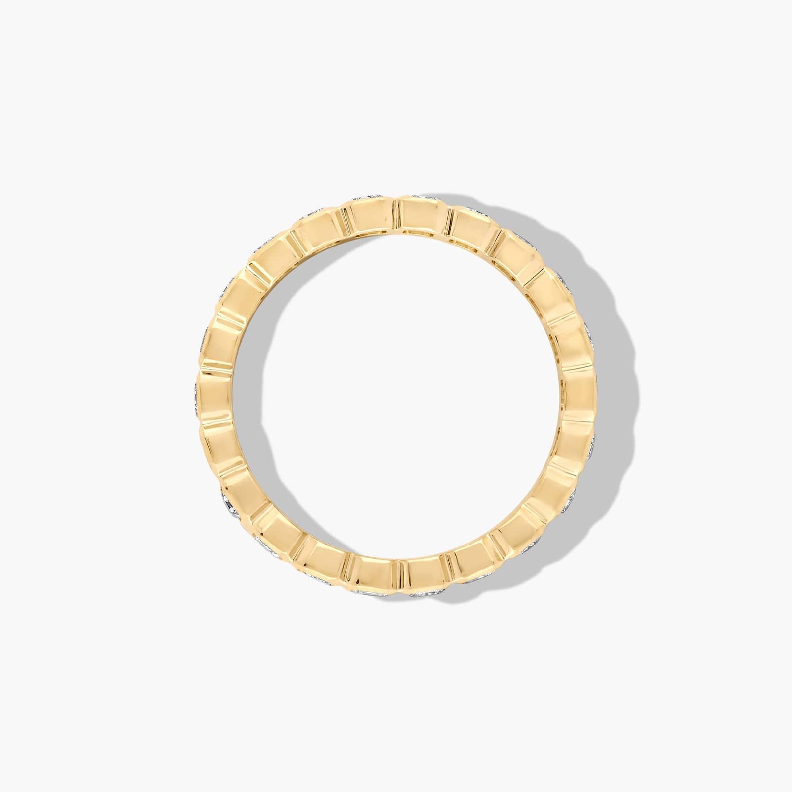 Bezel Set Eternity Ring With Emerald Cut Diamonds In 14K Yellow Gold (4.00mm)