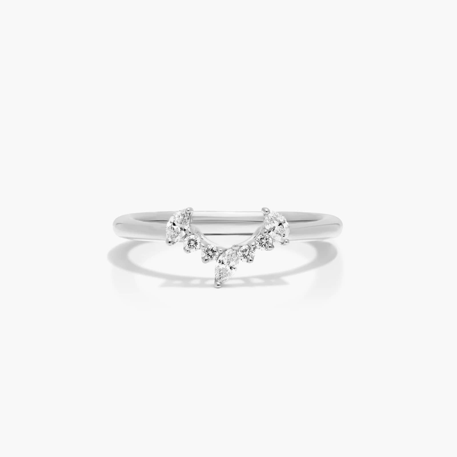 Half Halo Diamond Wedding Ring In Platinum (2.00mm)