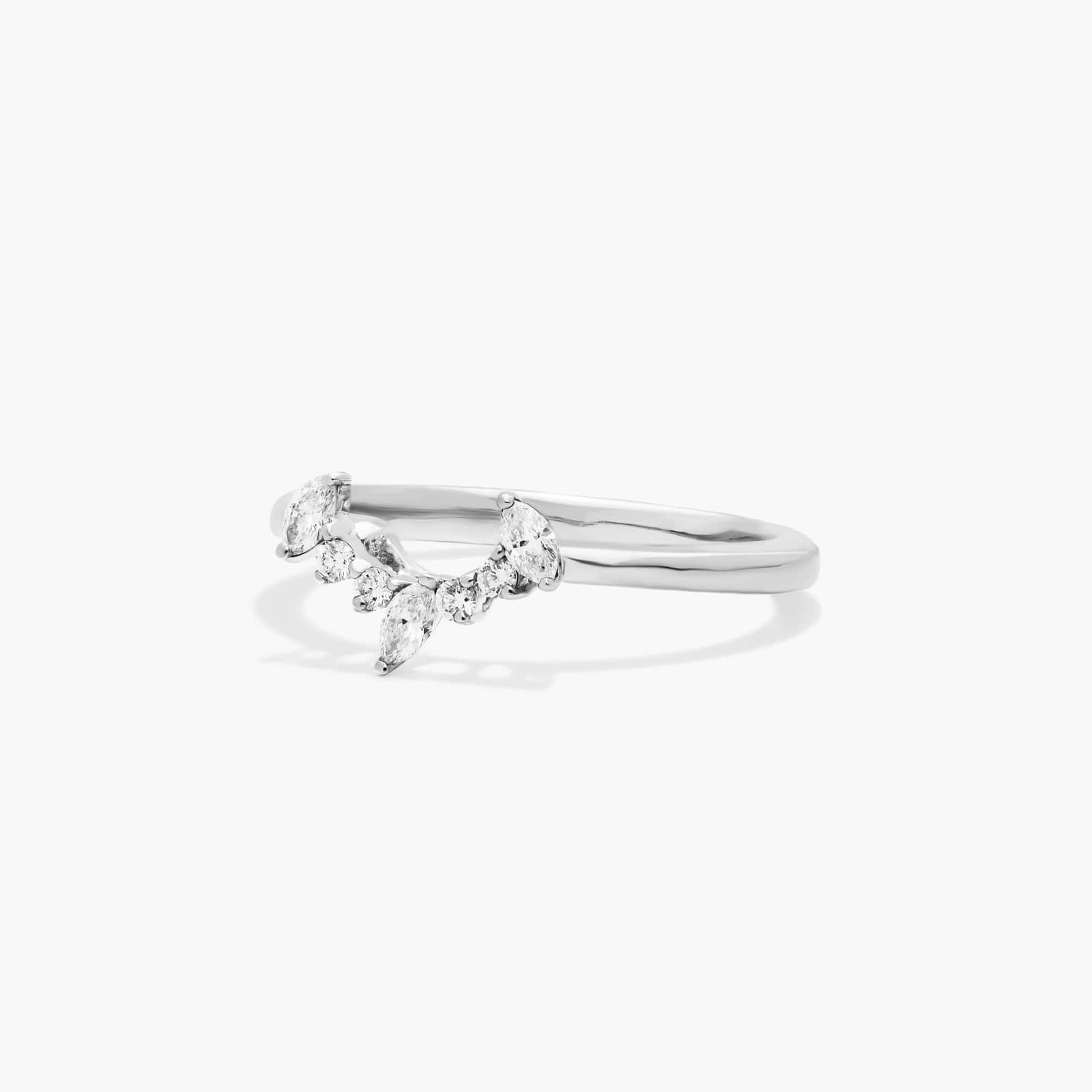 Half Halo Diamond Wedding Ring In Platinum (2.00mm)