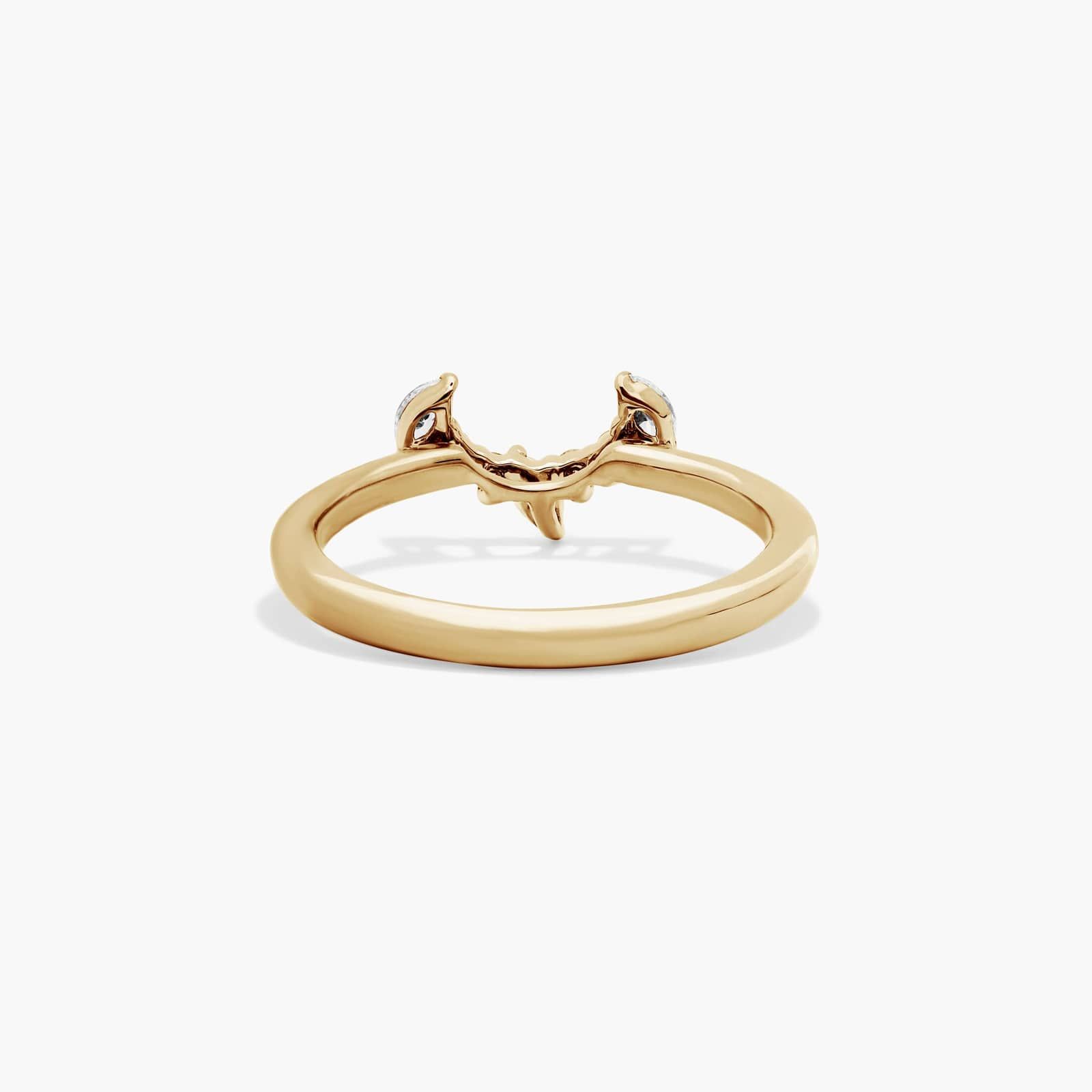 Half Halo Diamond Wedding Ring In 14K Yellow Gold (2.00mm)